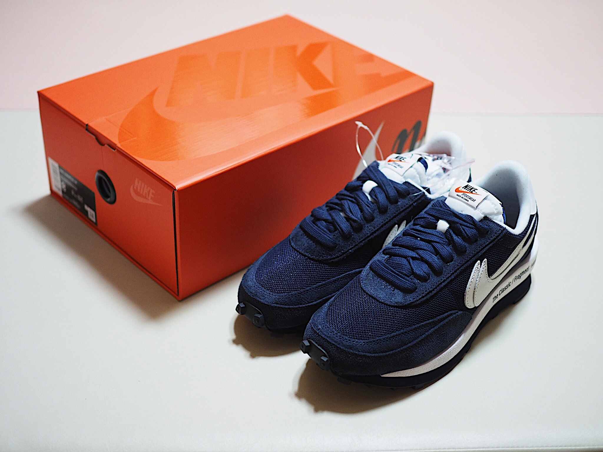 Nike x Sacai x Fragment LDWaffle Blackened Blue 착용 스타일 - 1
