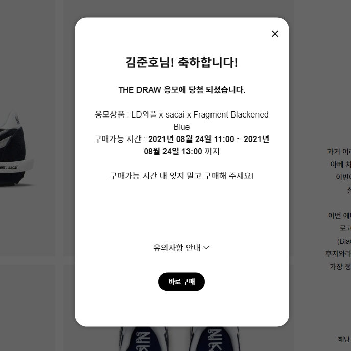 Nike x Sacai x Fragment LDWaffle Blackened Blue 착용 스타일