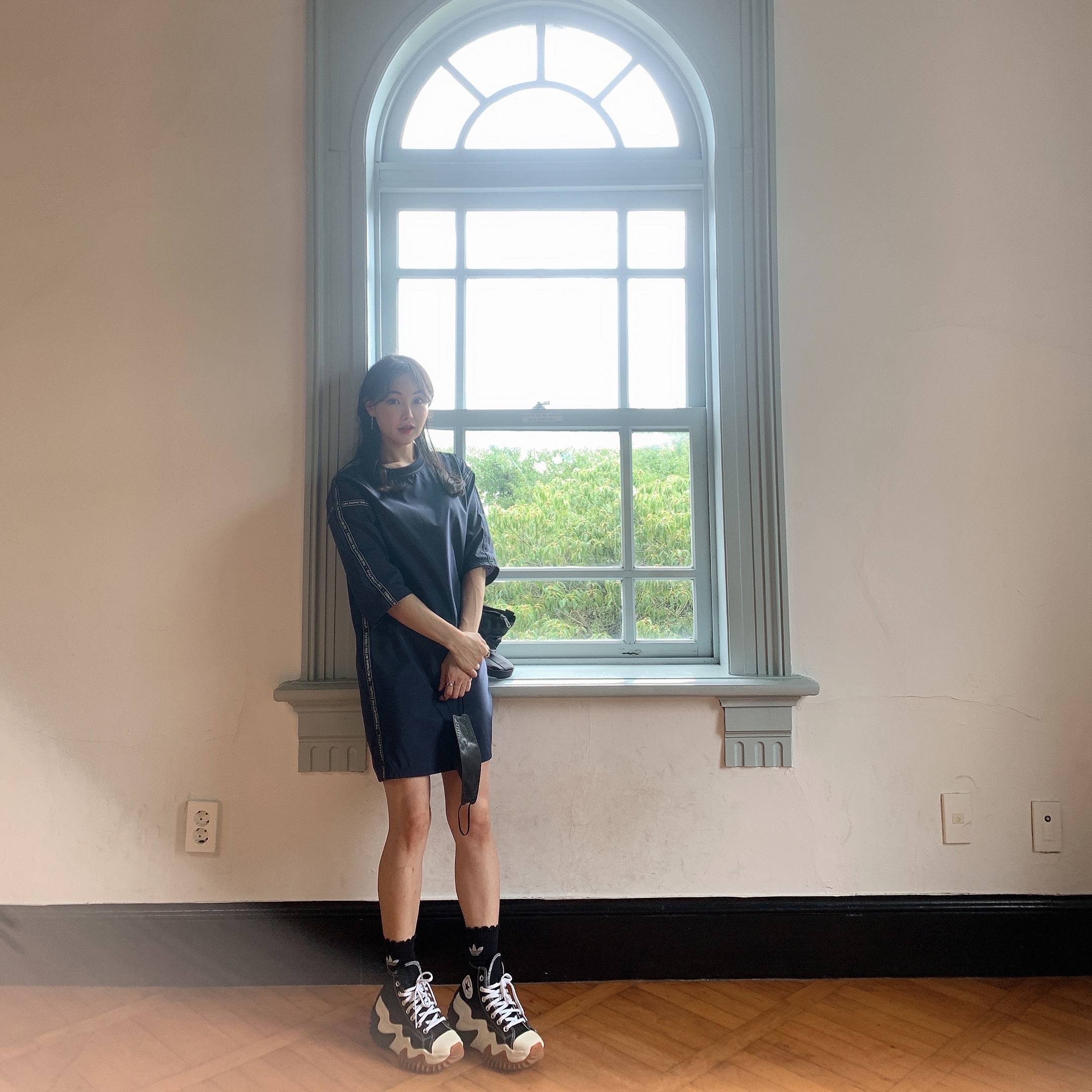 Converse Run Star Motion High Black 착용 스타일 - 2