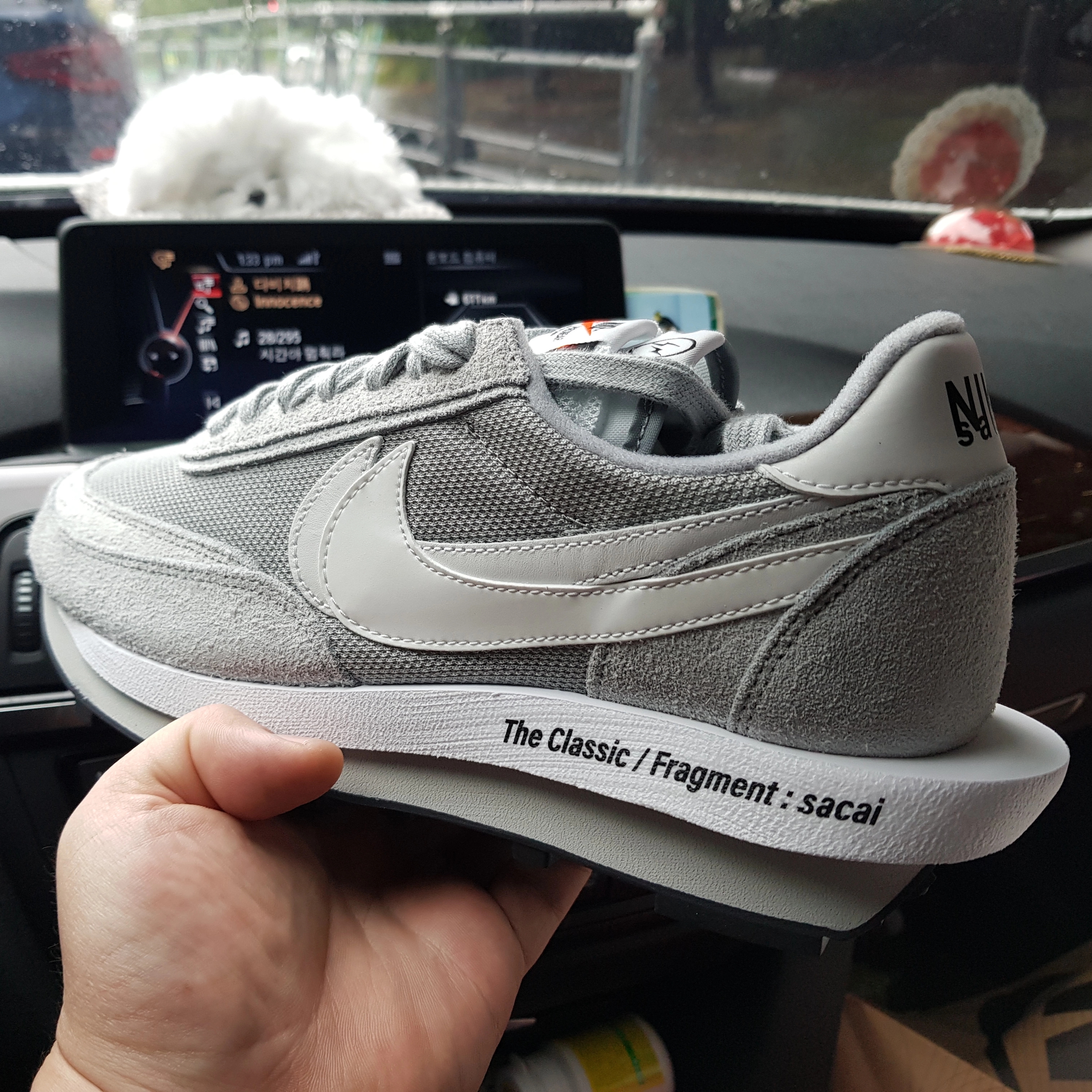 Nike x Sacai x Fragment LDWaffle Light Smoke Grey 착용 스타일 - 1