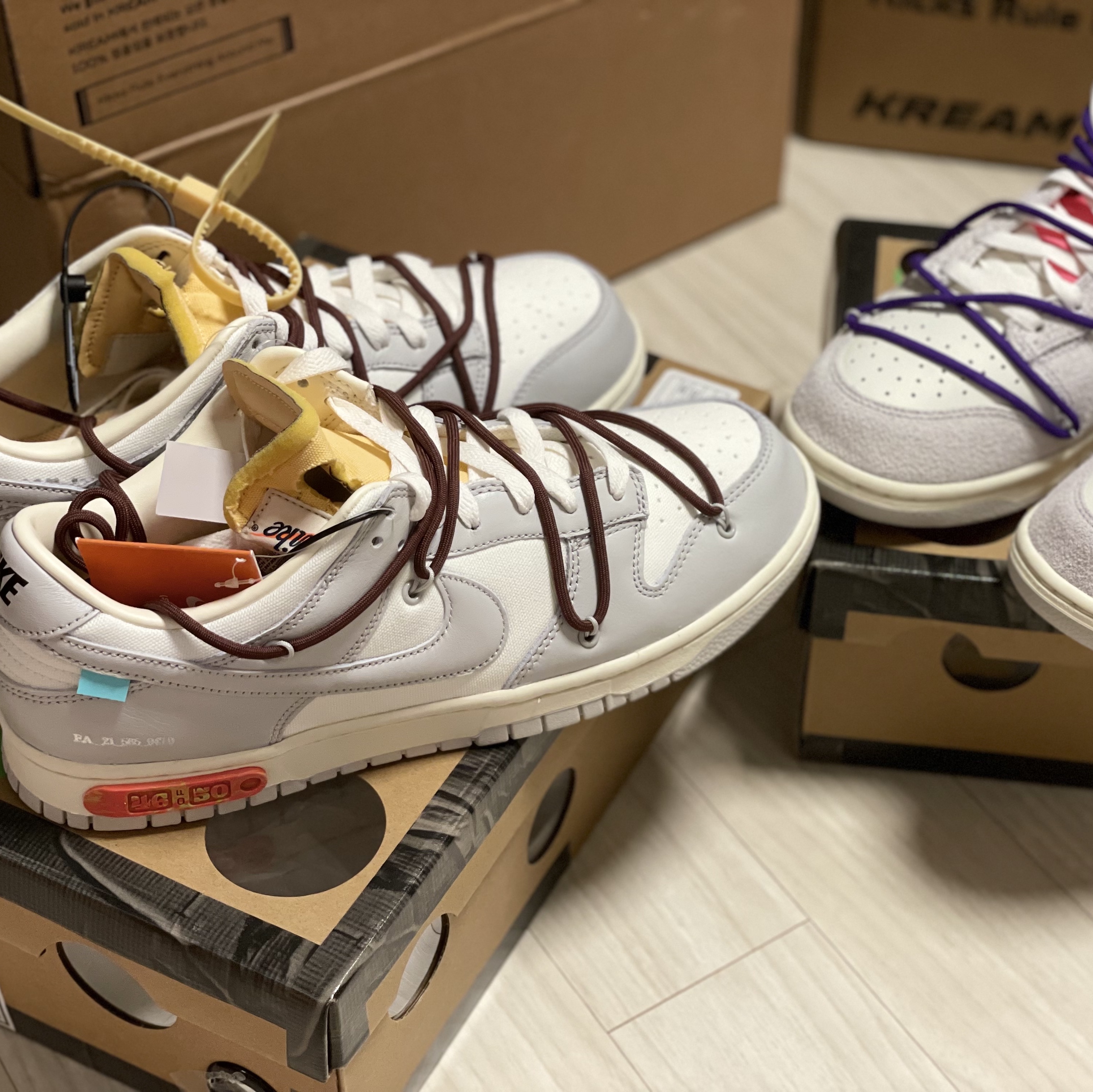 Nike x Off-White Dunk Low The 50 - Lot 15, Nike x Off-White Dunk Low The 50 - Lot 46 착용 스타일 - 4