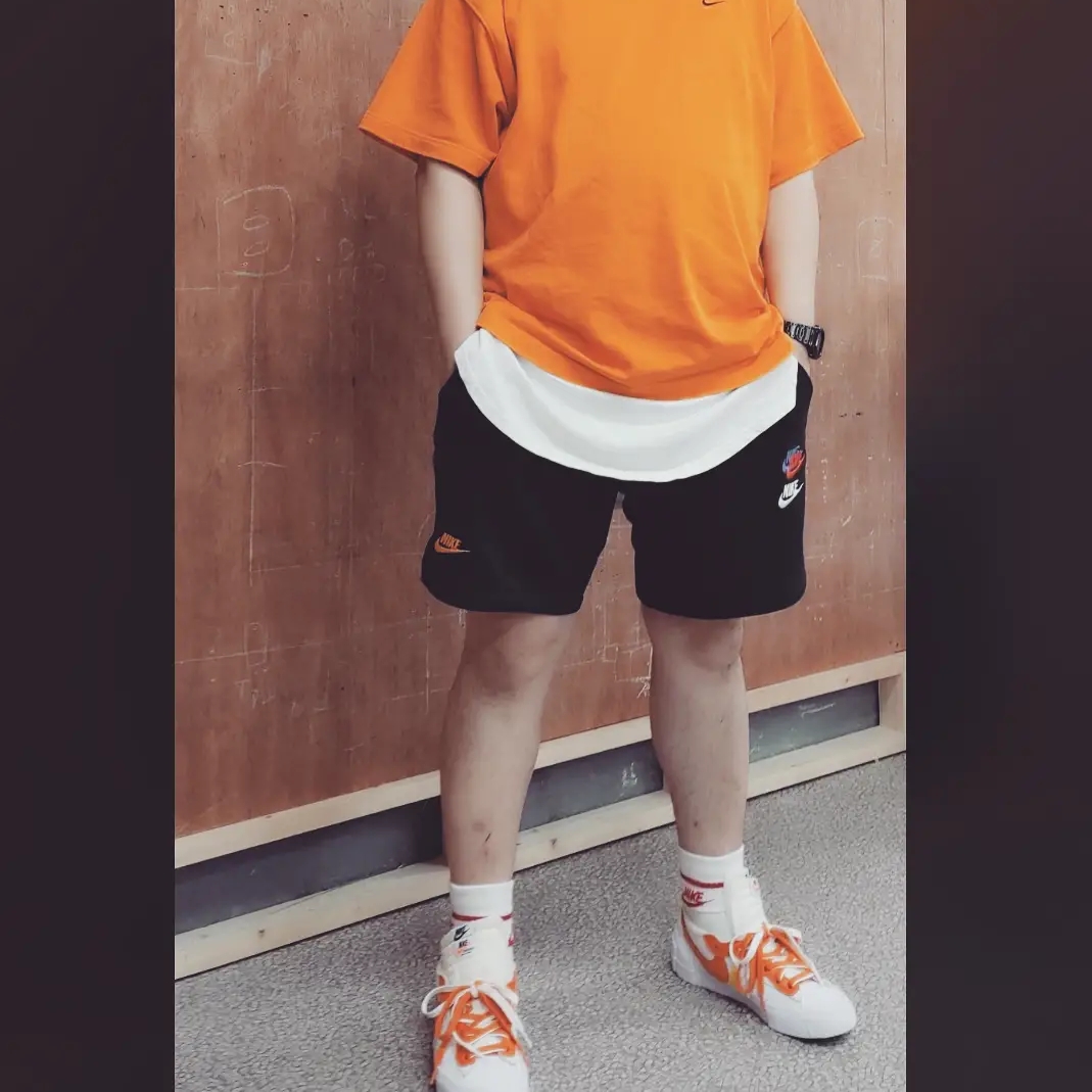Nike x Kim Jones Oversized T-Shirt Circuit Orange - US/EU, Nike x Sacai Blazer Low Magma Orange 착용 스타일 - 1