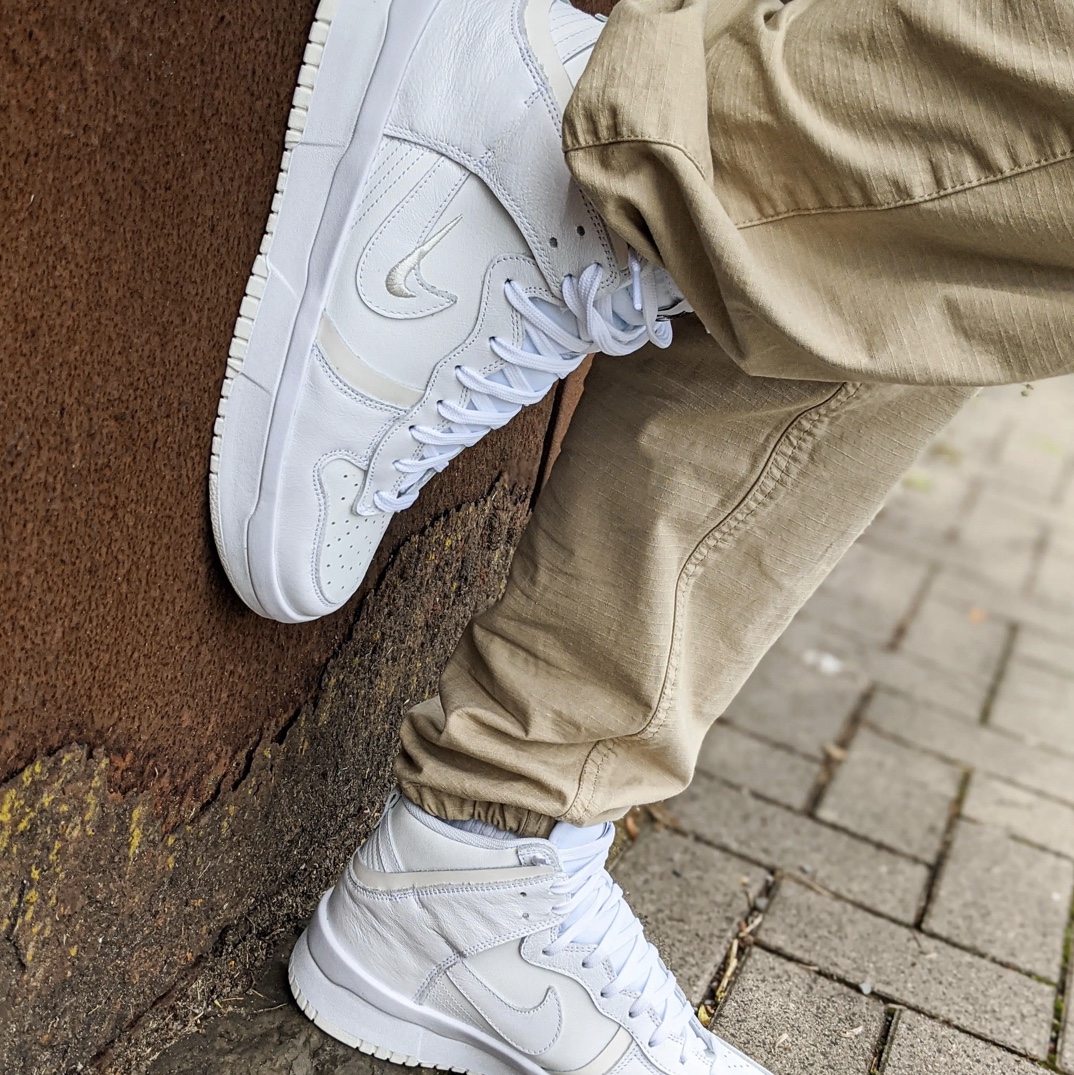 (W) Nike Dunk High Up Summit White 착용 스타일 - 1