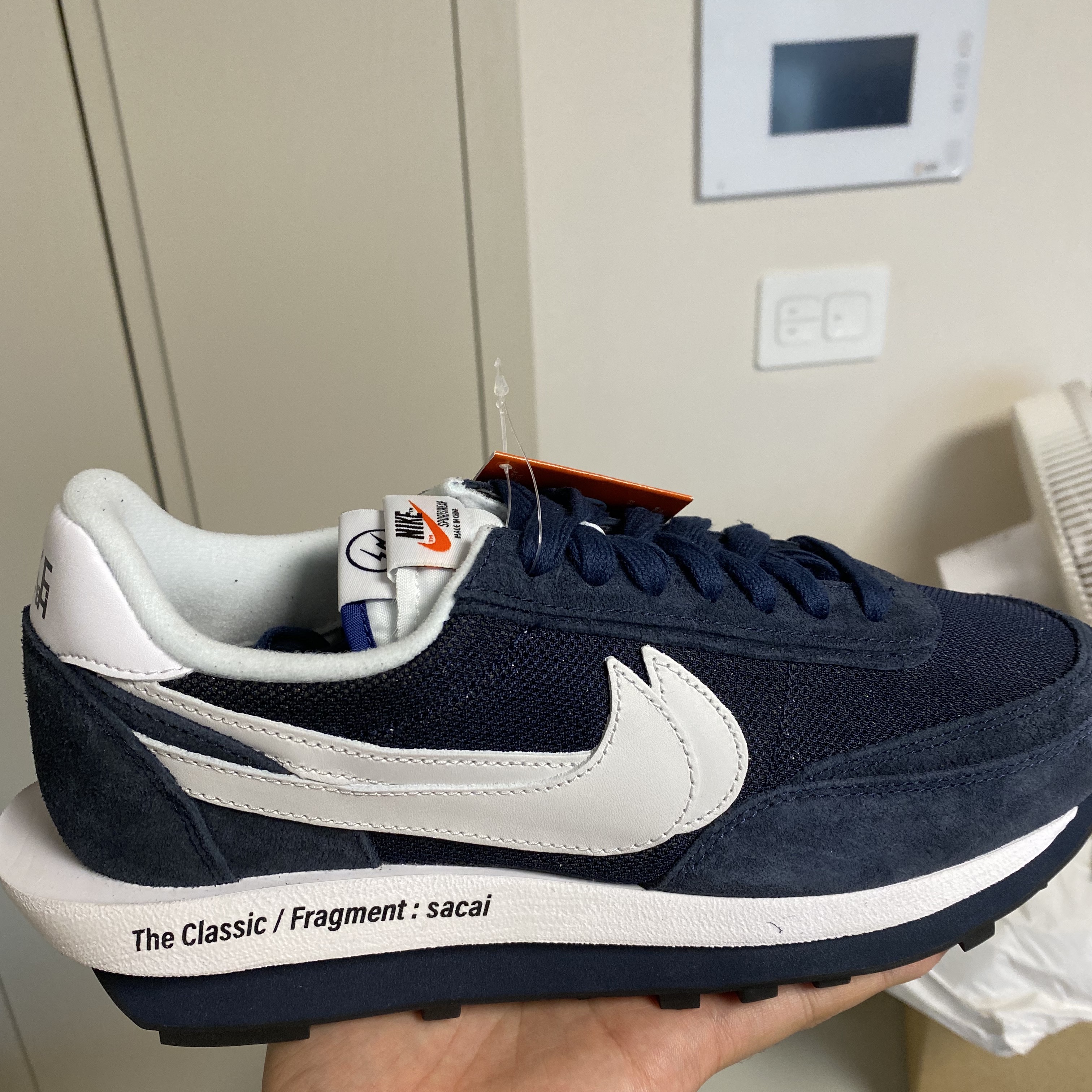 Nike x Sacai x Fragment LDWaffle Blackened Blue 착용 스타일