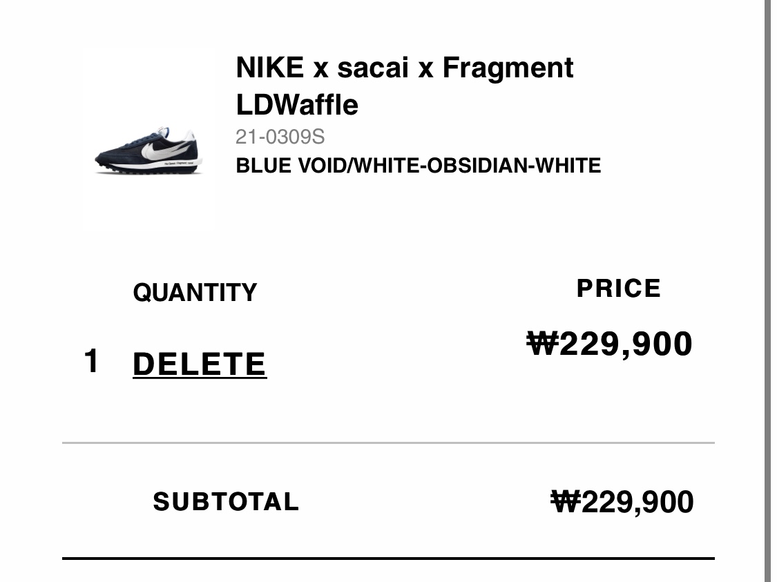 Nike x Sacai x Fragment LDWaffle Blackened Blue 착용 스타일 - 2