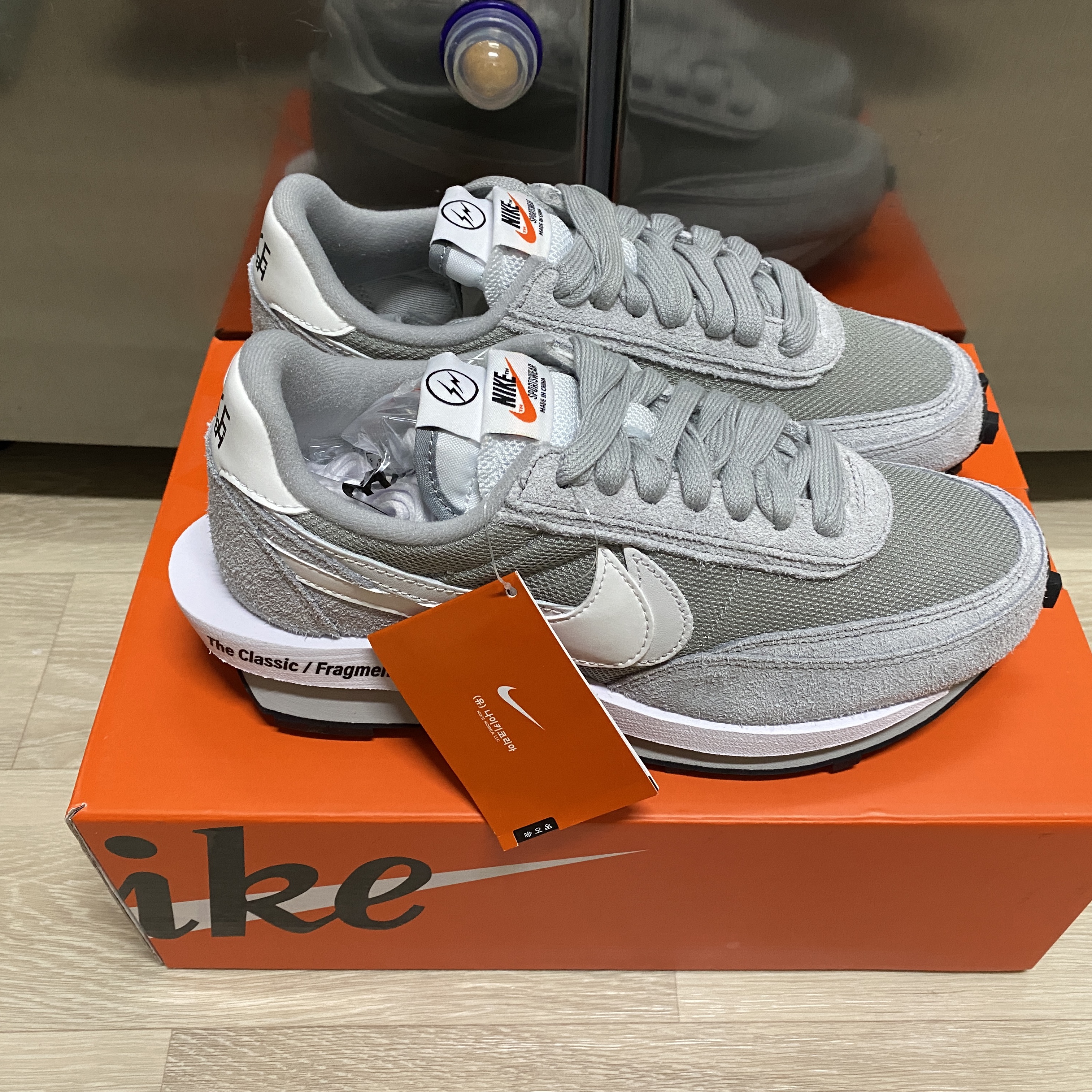 Nike x Sacai x Fragment LDWaffle Light Smoke Grey 착용 스타일 - 1