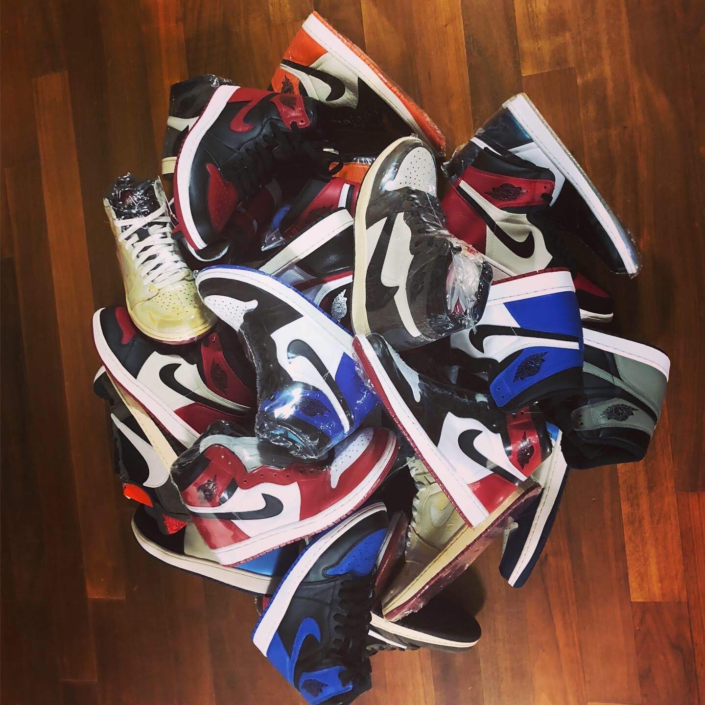 Jordan 1 x Fragment Retro High OG, Jordan 1 Retro Shattered Backboard 착용 스타일 - 1