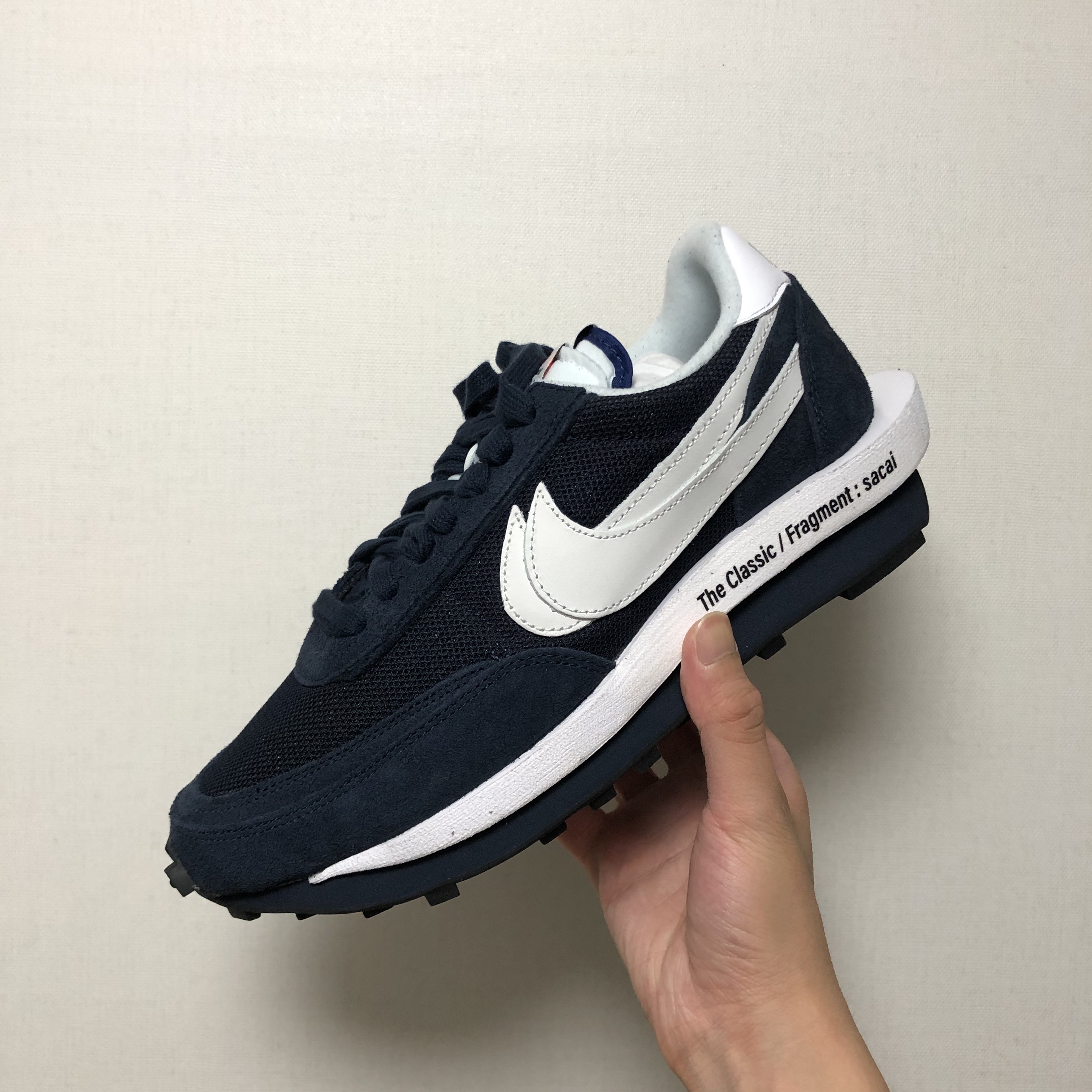 Nike x Sacai x Fragment LDWaffle Blackened Blue 착용 스타일