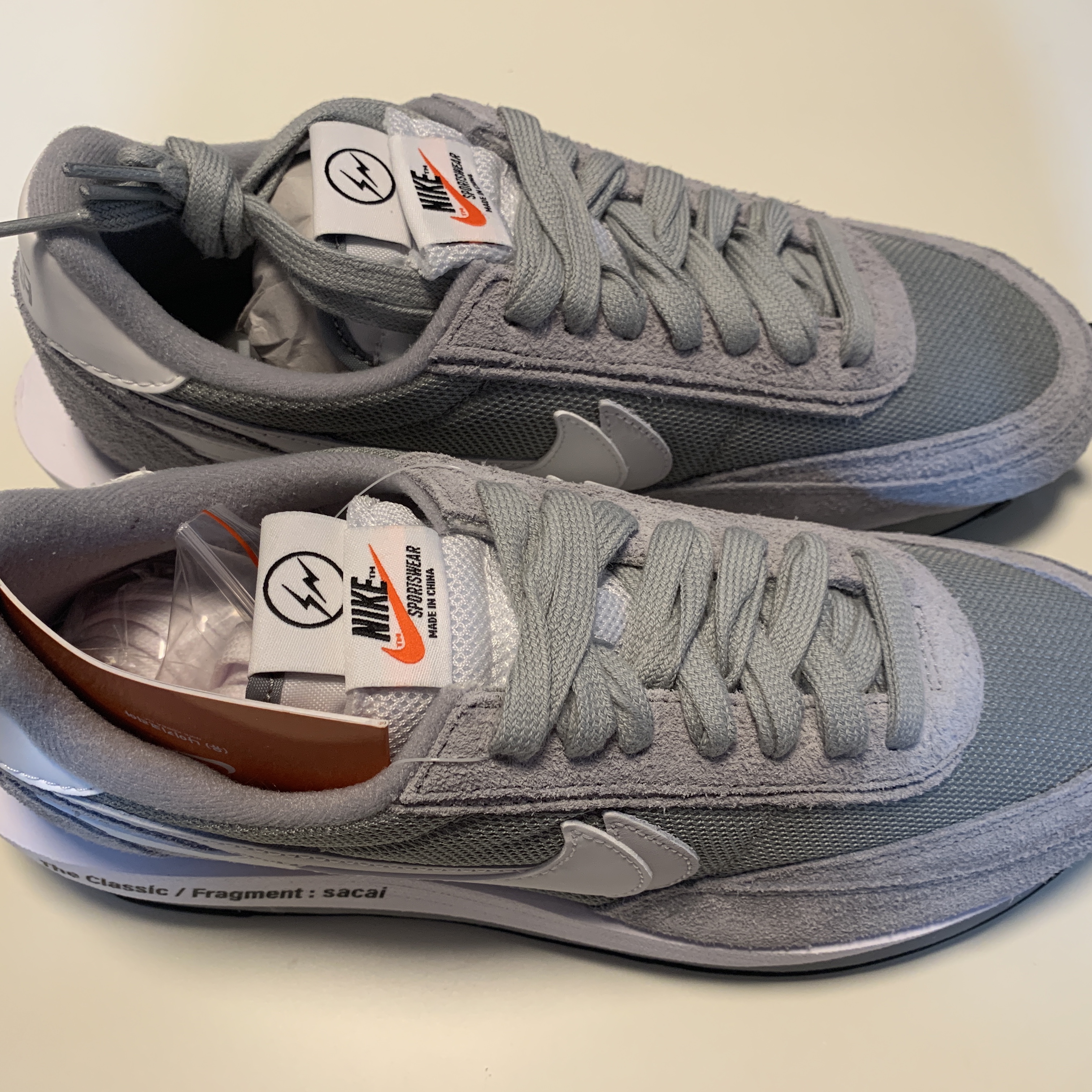 Nike x Sacai x Fragment LDWaffle Light Smoke Grey 착용 스타일