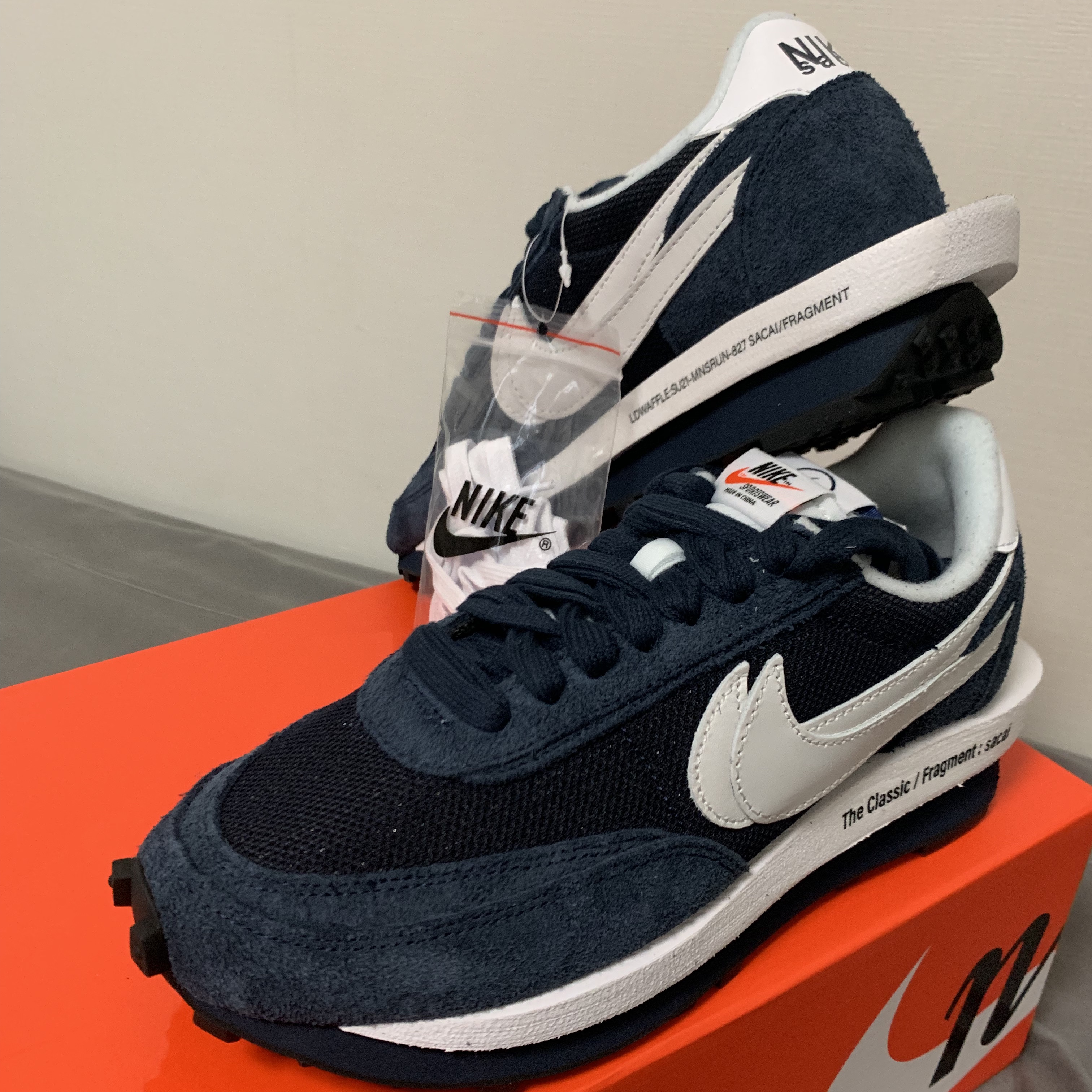 Nike x Sacai x Fragment LDWaffle Blackened Blue 착용 스타일 - 1