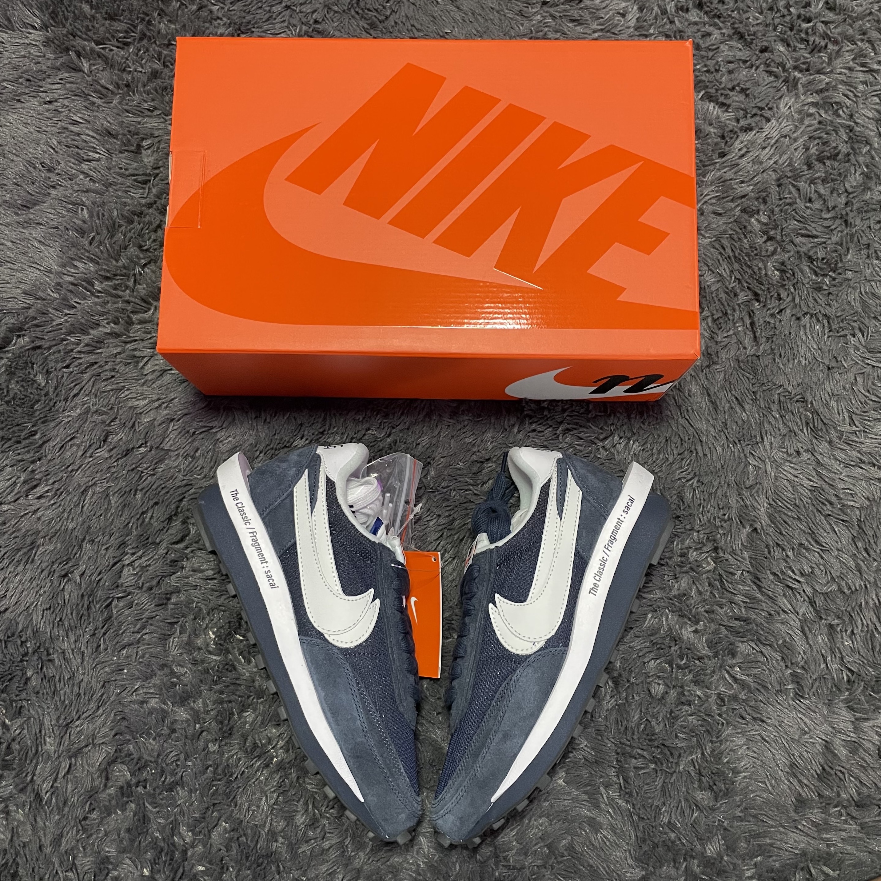 Nike x Sacai x Fragment LDWaffle Blackened Blue 착용 스타일 - 4