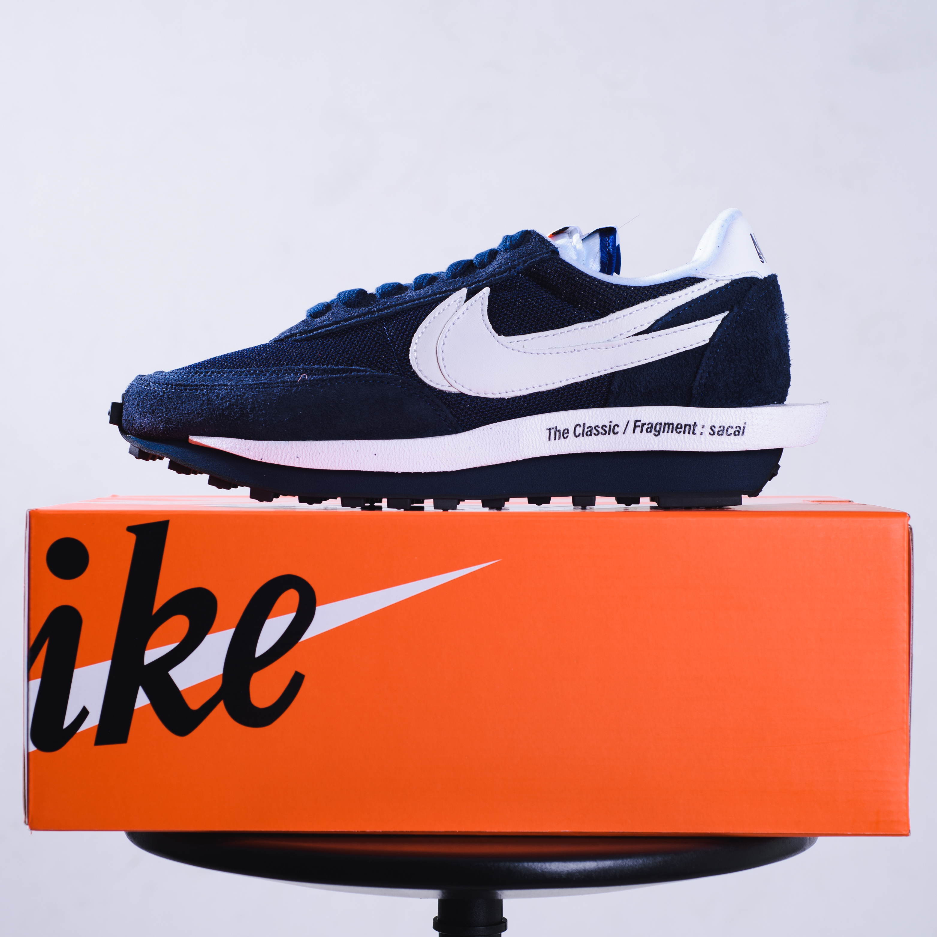 Nike x Sacai x Fragment LDWaffle Blackened Blue 착용 스타일 - 1