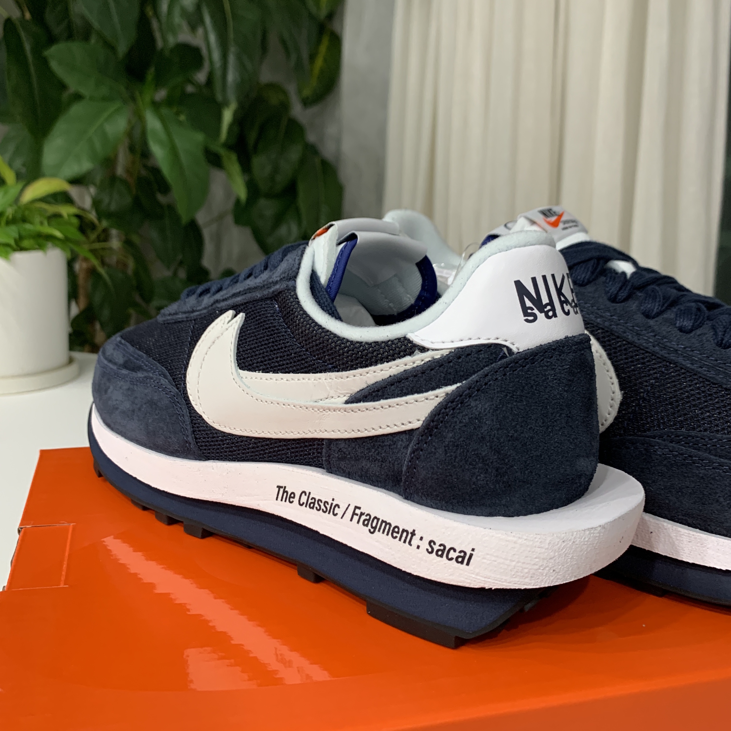 Nike x Sacai x Fragment LDWaffle Blackened Blue 착용 스타일