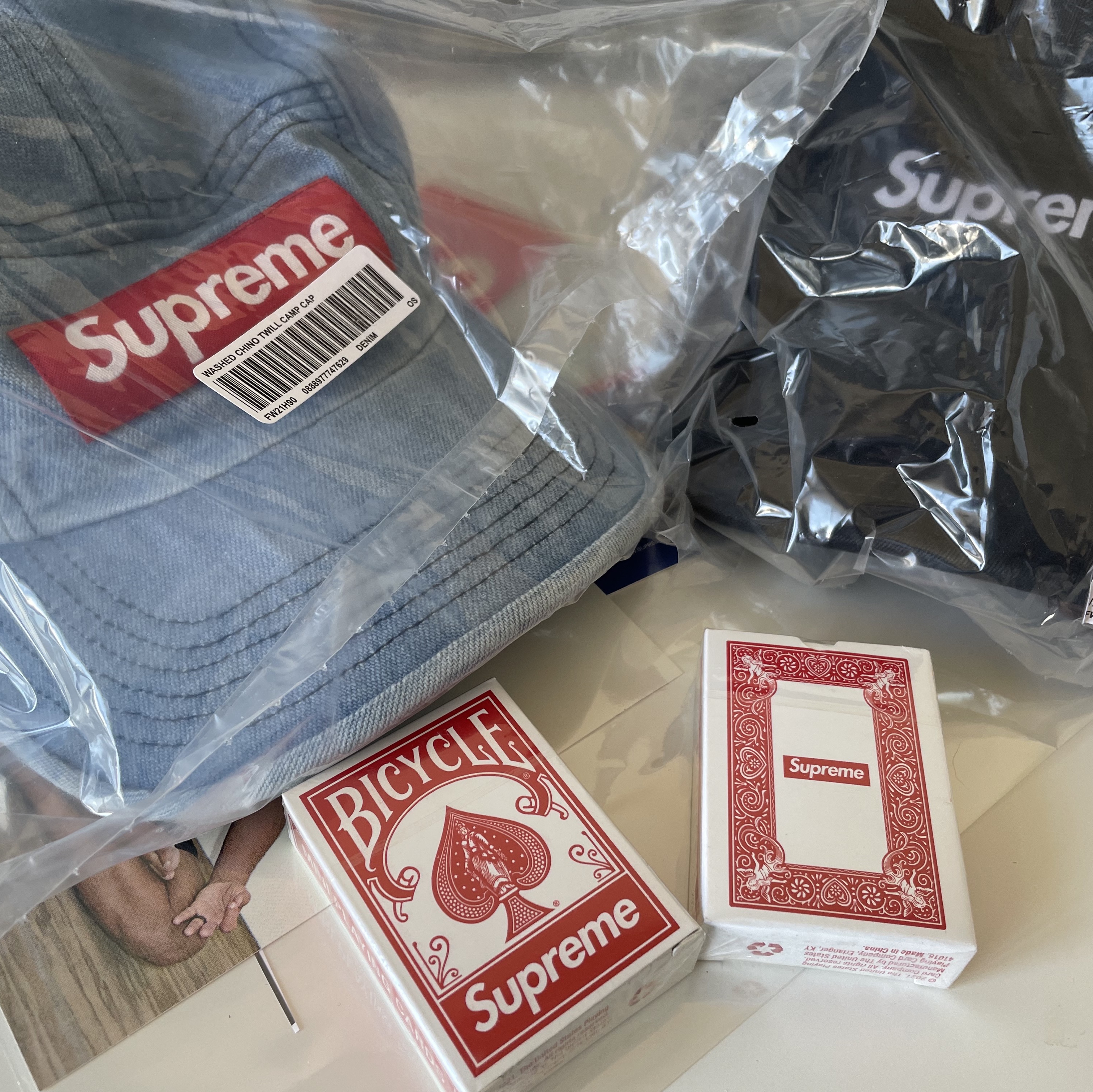 Supreme Washed Chino Twill Camp Cap Denim - 21FW 착용 스타일