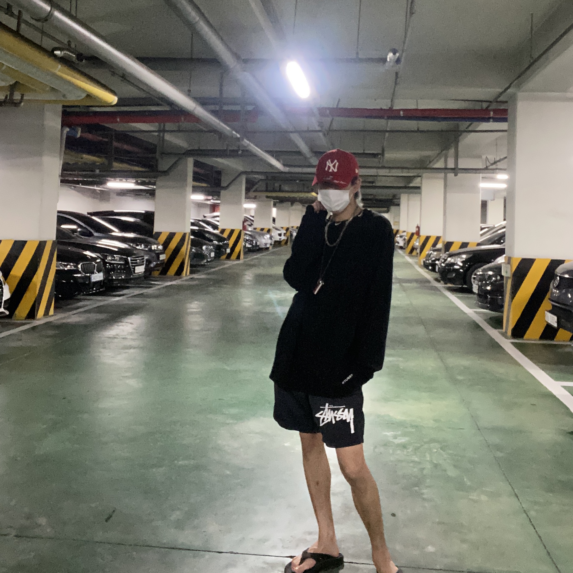 Nike x Stussy NRG BR LS Knit Top, Nike x Stussy Water Shorts Off Noir 착용 스타일