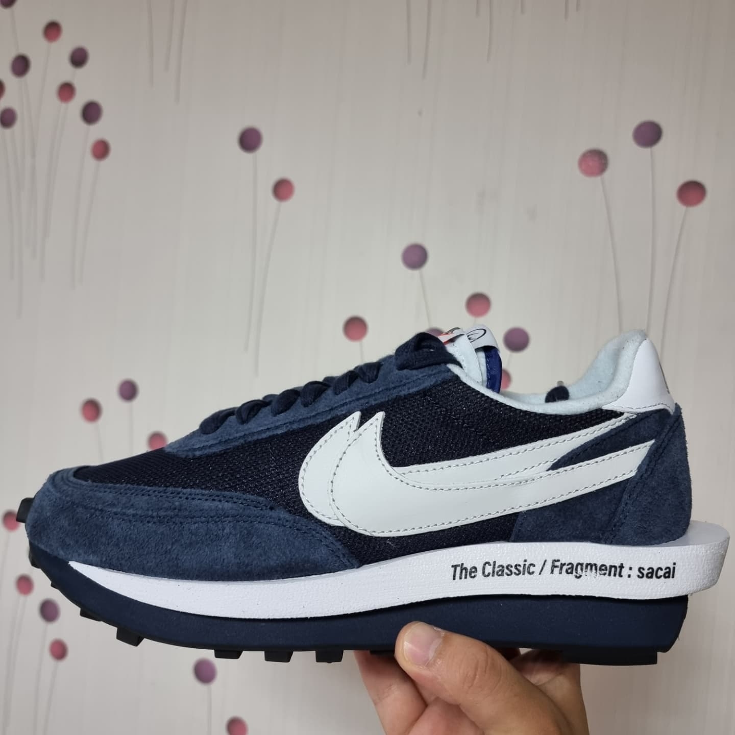 Nike x Sacai x Fragment LDWaffle Blackened Blue, Nike x Sacai Blazer Low Classic Green 착용 스타일 - 1