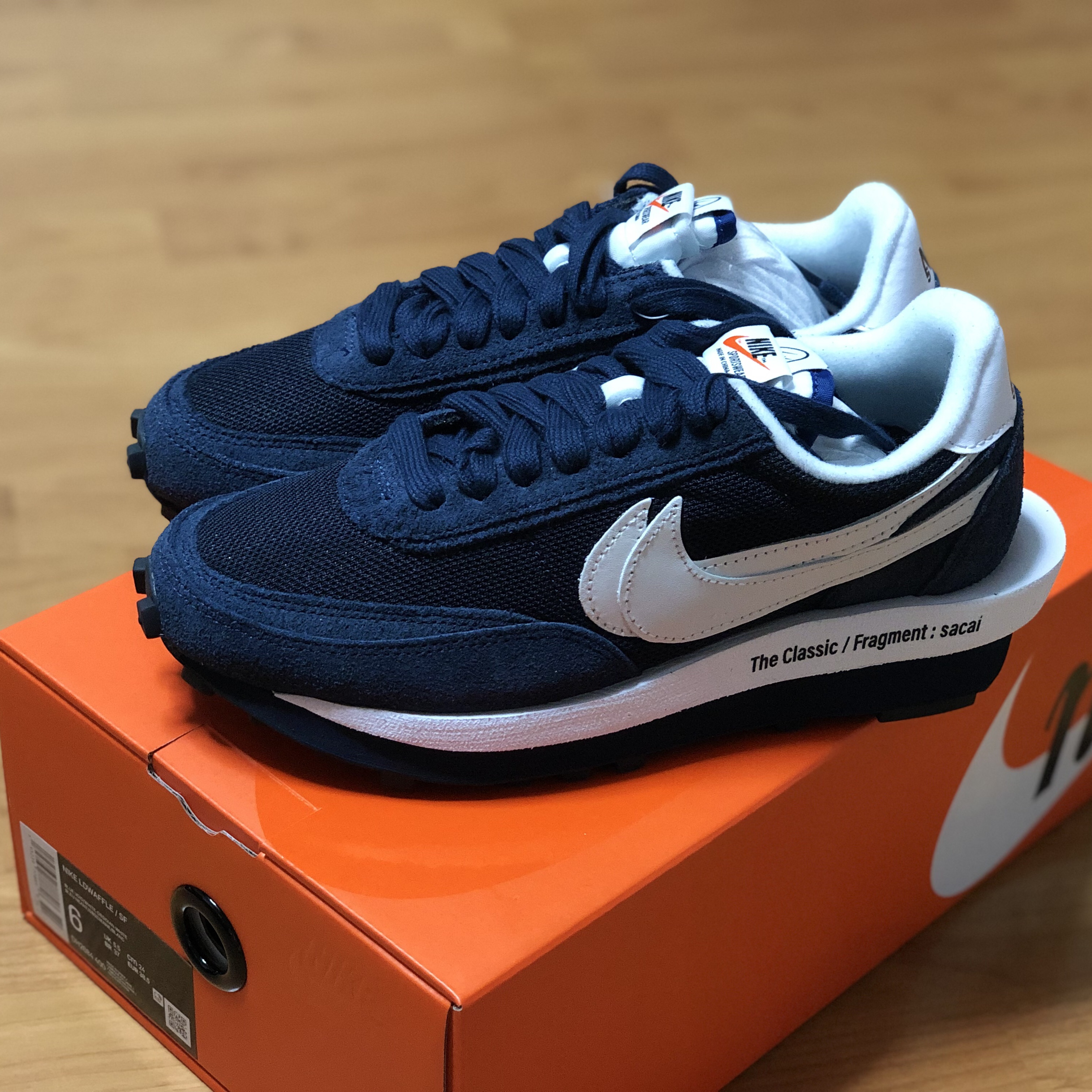 Nike x Sacai x Fragment LDWaffle Blackened Blue 착용 스타일
