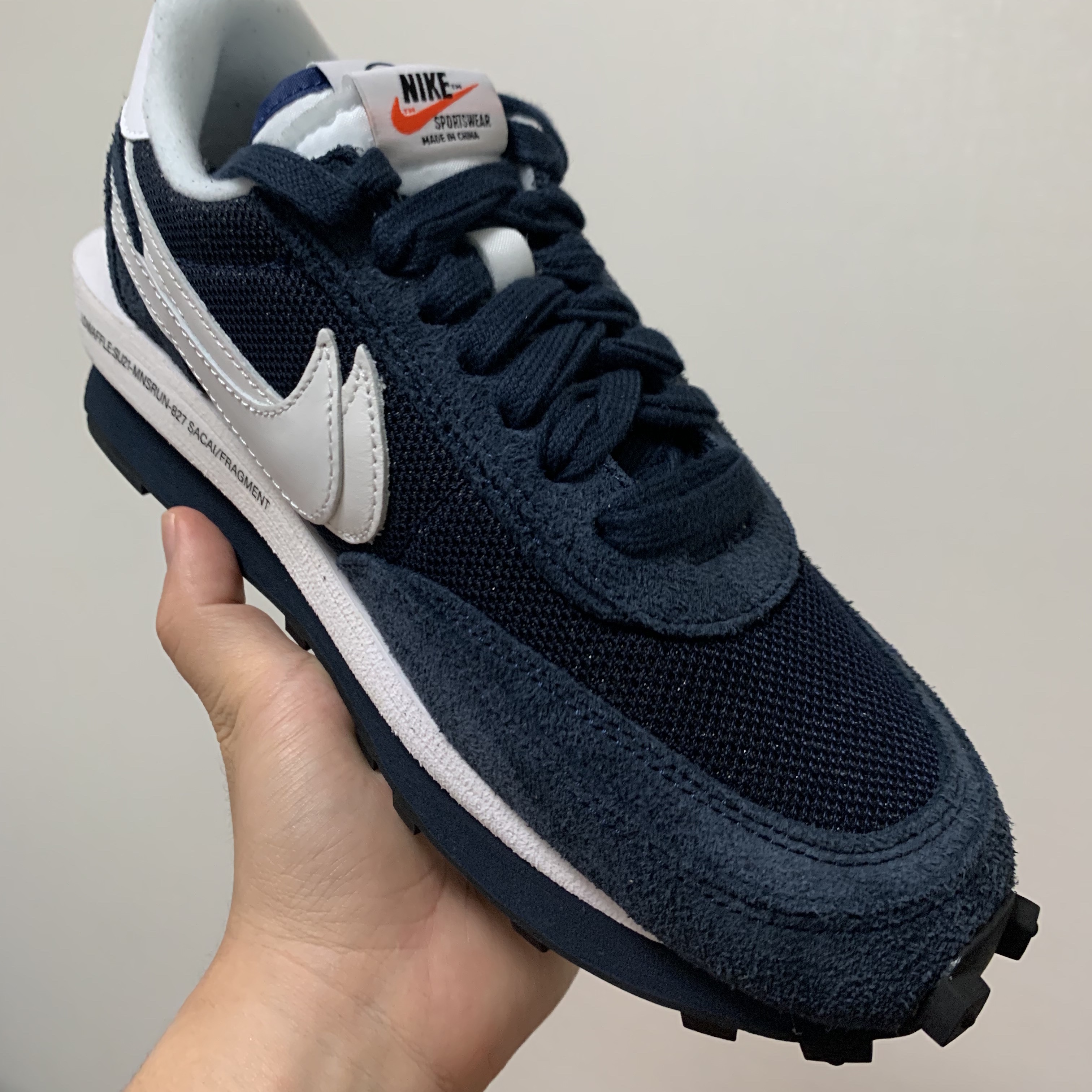 Nike x Sacai x Fragment LDWaffle Blackened Blue 착용 스타일 - 5