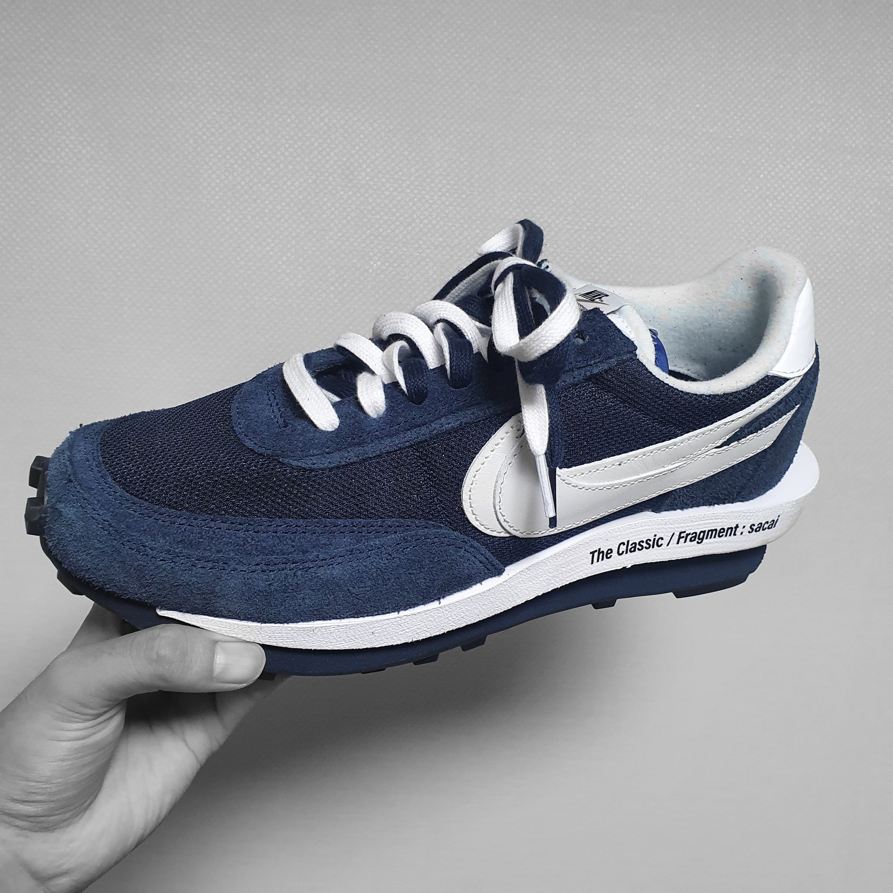 Nike x Sacai x Fragment LDWaffle Blackened Blue 착용 스타일 - 2