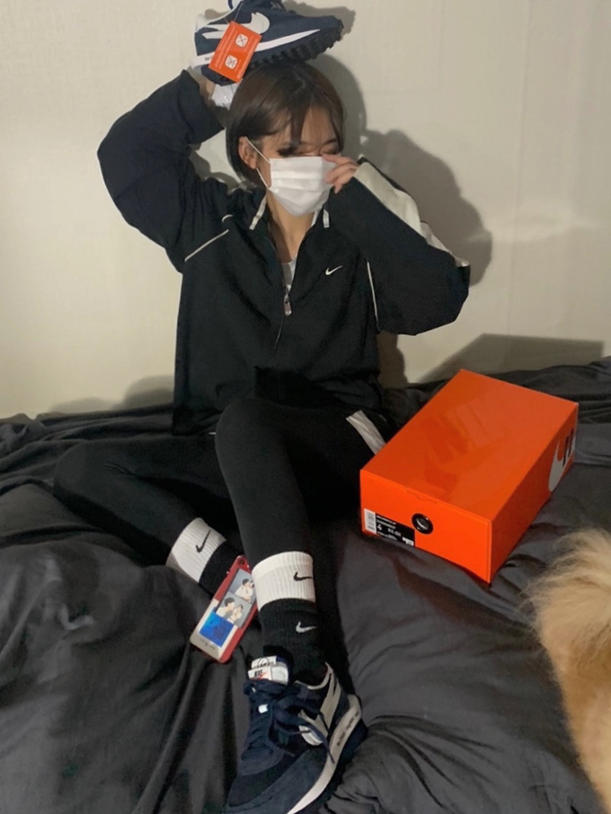 Nike x Sacai x Fragment LDWaffle Blackened Blue 착용 스타일