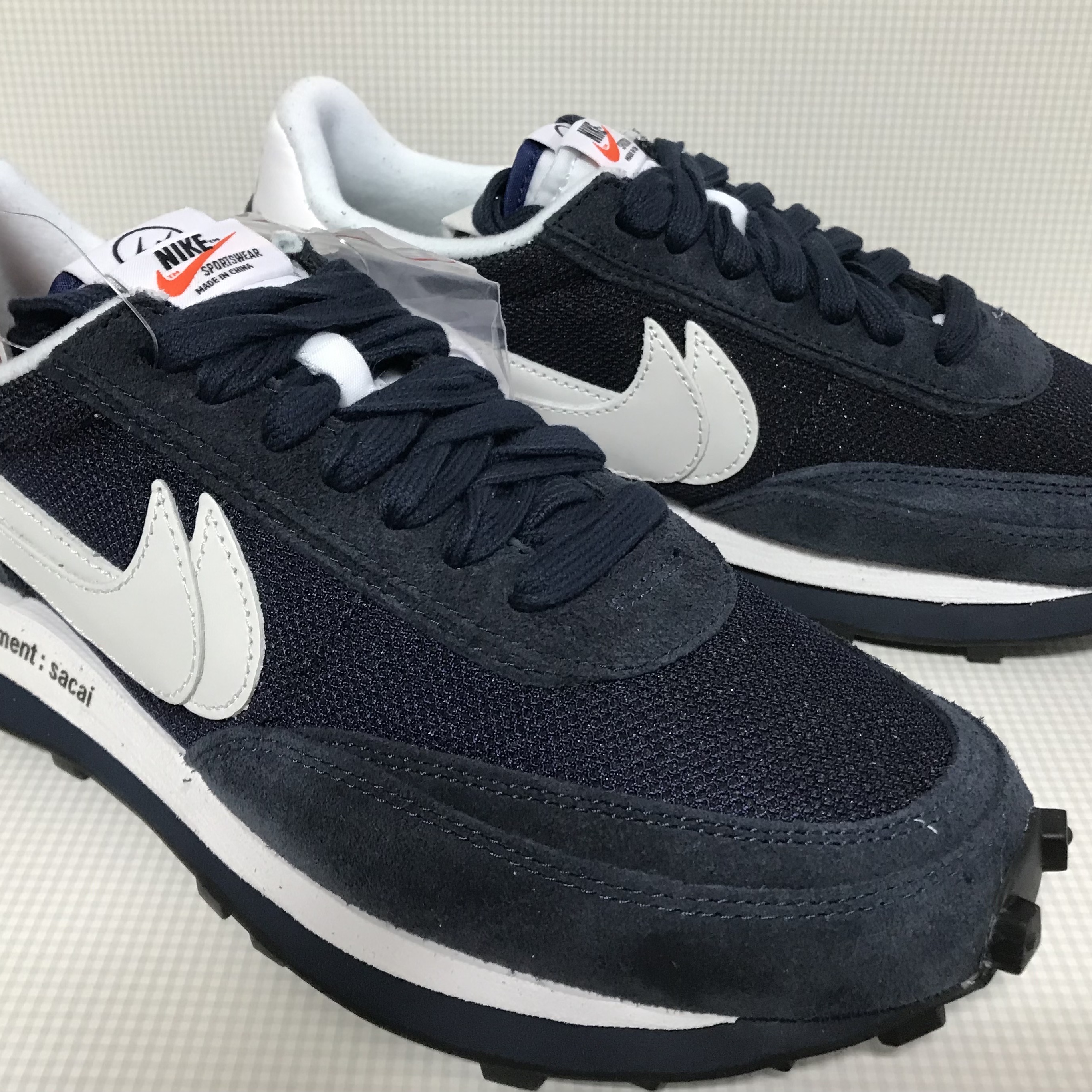 Nike x Sacai x Fragment LDWaffle Blackened Blue 착용 스타일 - 1