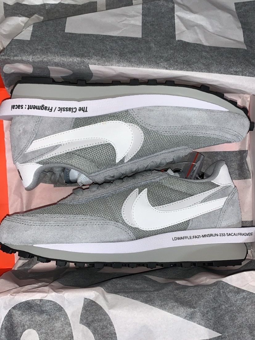Nike x Sacai x Fragment LDWaffle Light Smoke Grey 착용 스타일 - 1