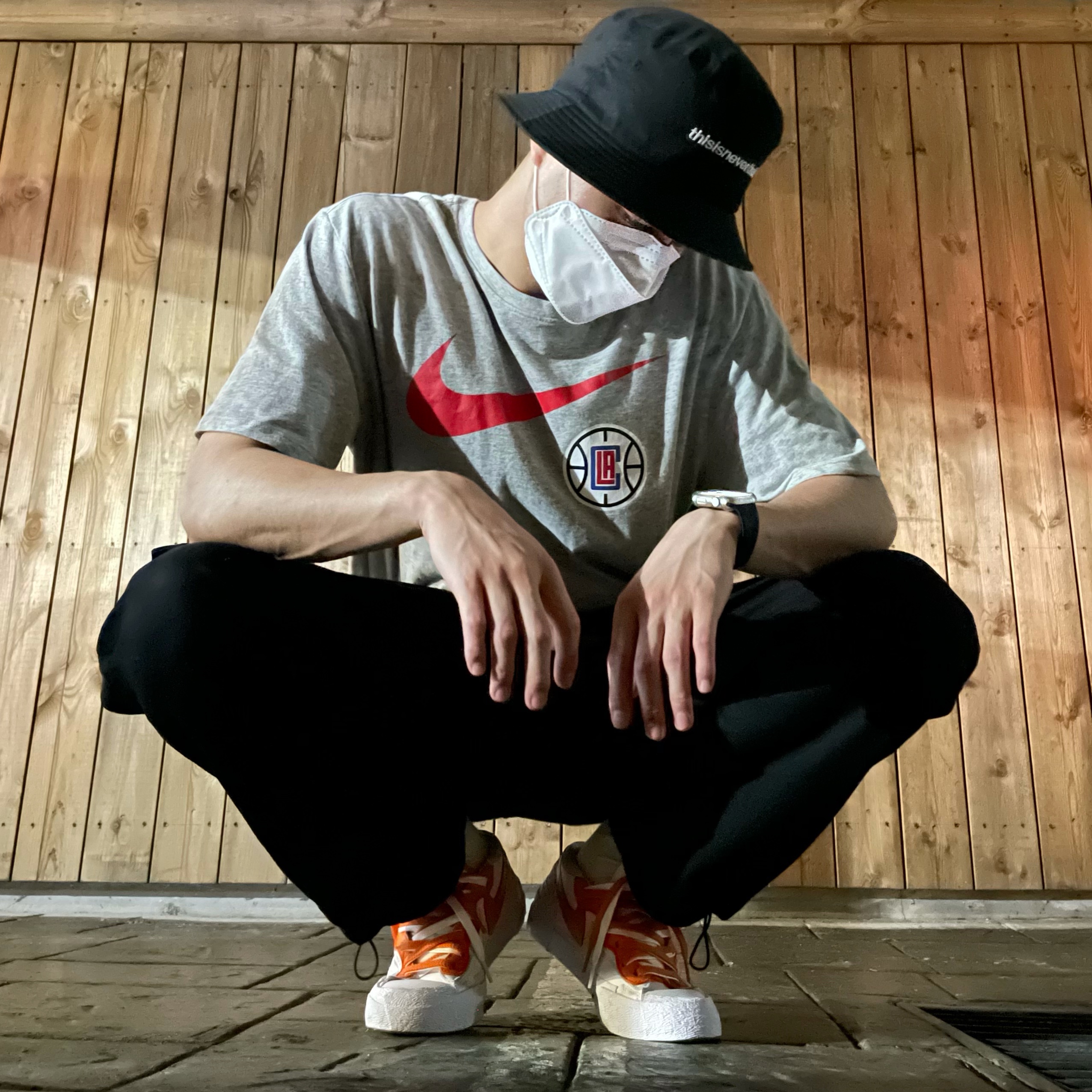Nike x Sacai Blazer Low Magma Orange 착용 스타일