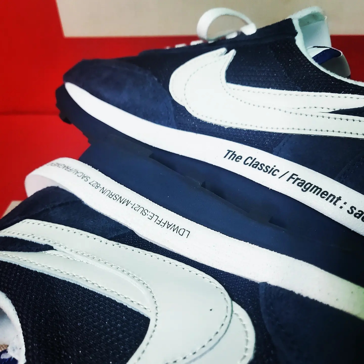 Nike x Sacai x Fragment LDWaffle Blackened Blue 착용 스타일 - 4