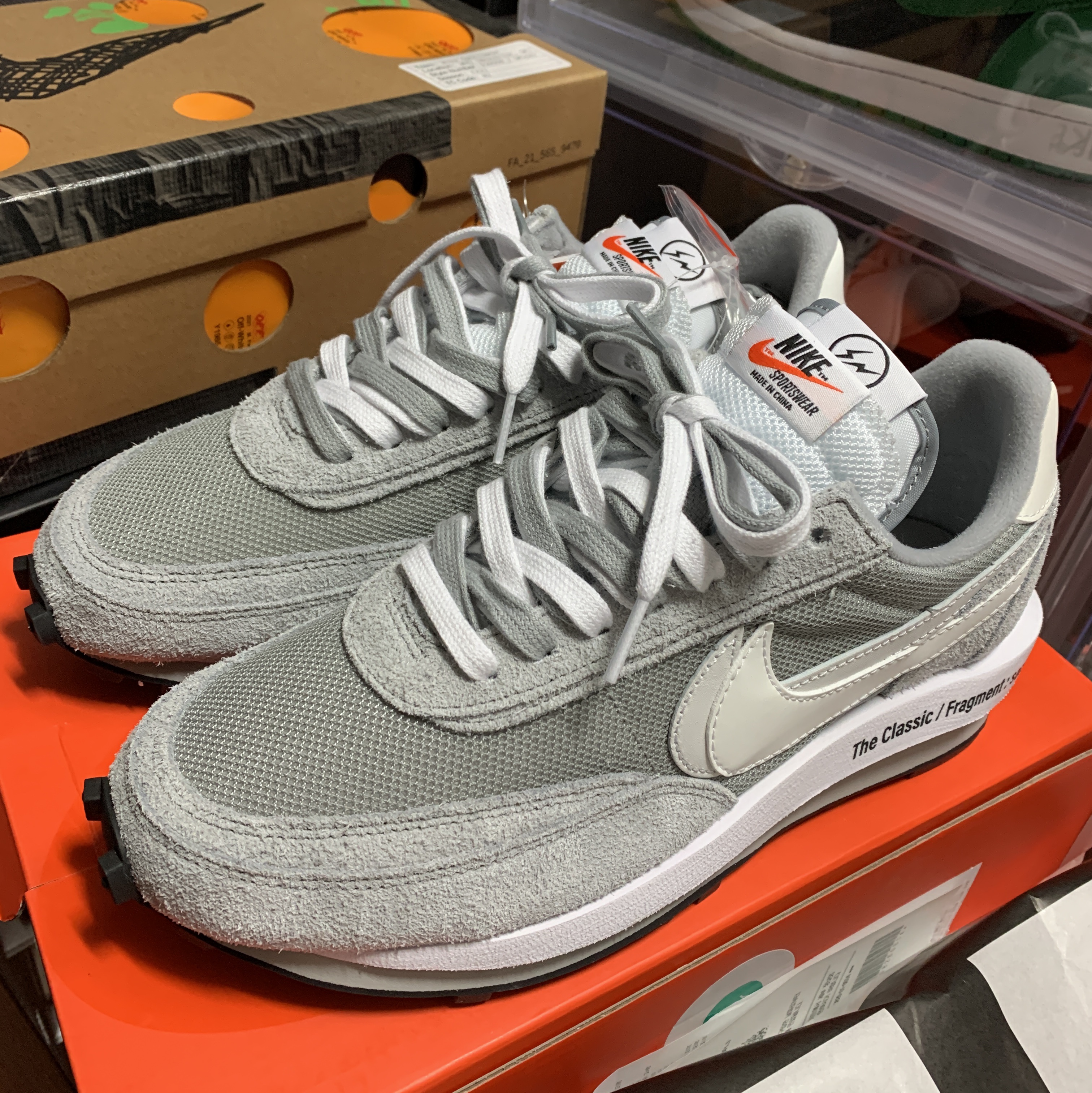 Nike x Sacai x Fragment LDWaffle Light Smoke Grey 착용 스타일