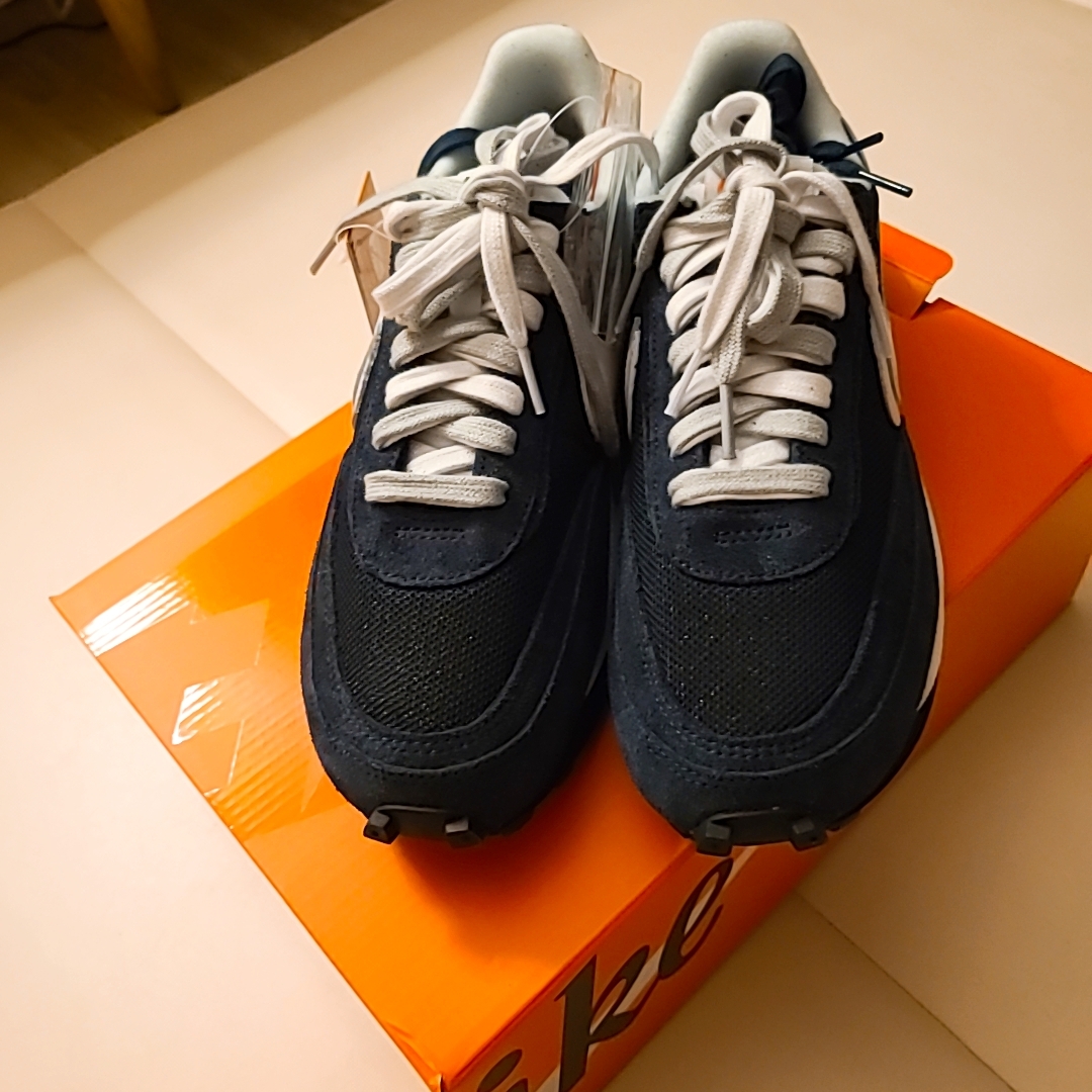 Nike x Sacai x Fragment LDWaffle Blackened Blue 착용 스타일 - 2