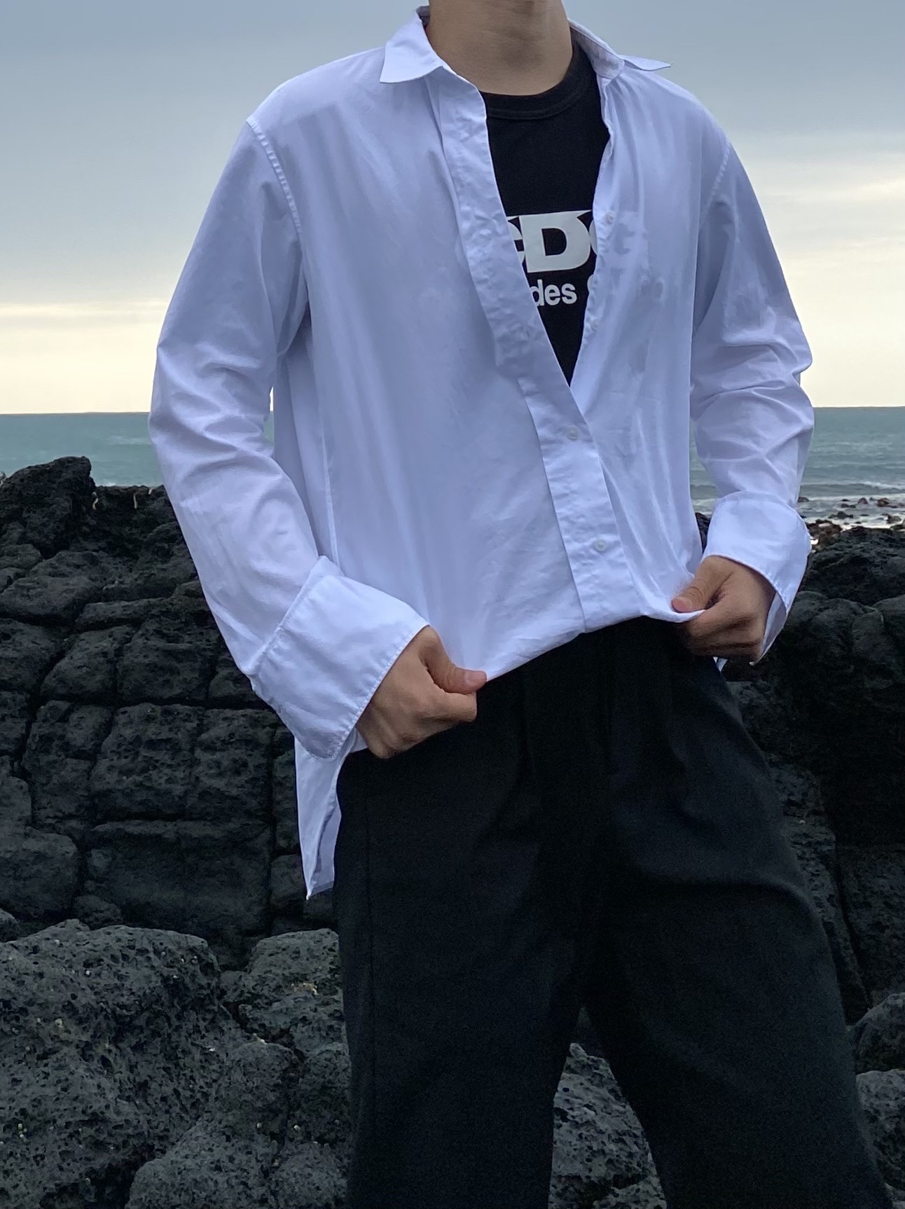 Nike x Sacai LDWaffle Summit White 착용 스타일 - 5