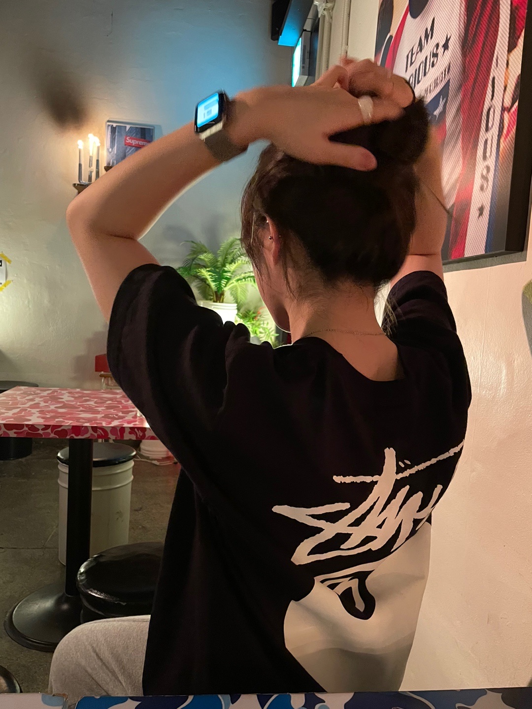 Stussy 8 Ball T-Shirt Black - 21SS 착용 스타일 - 2