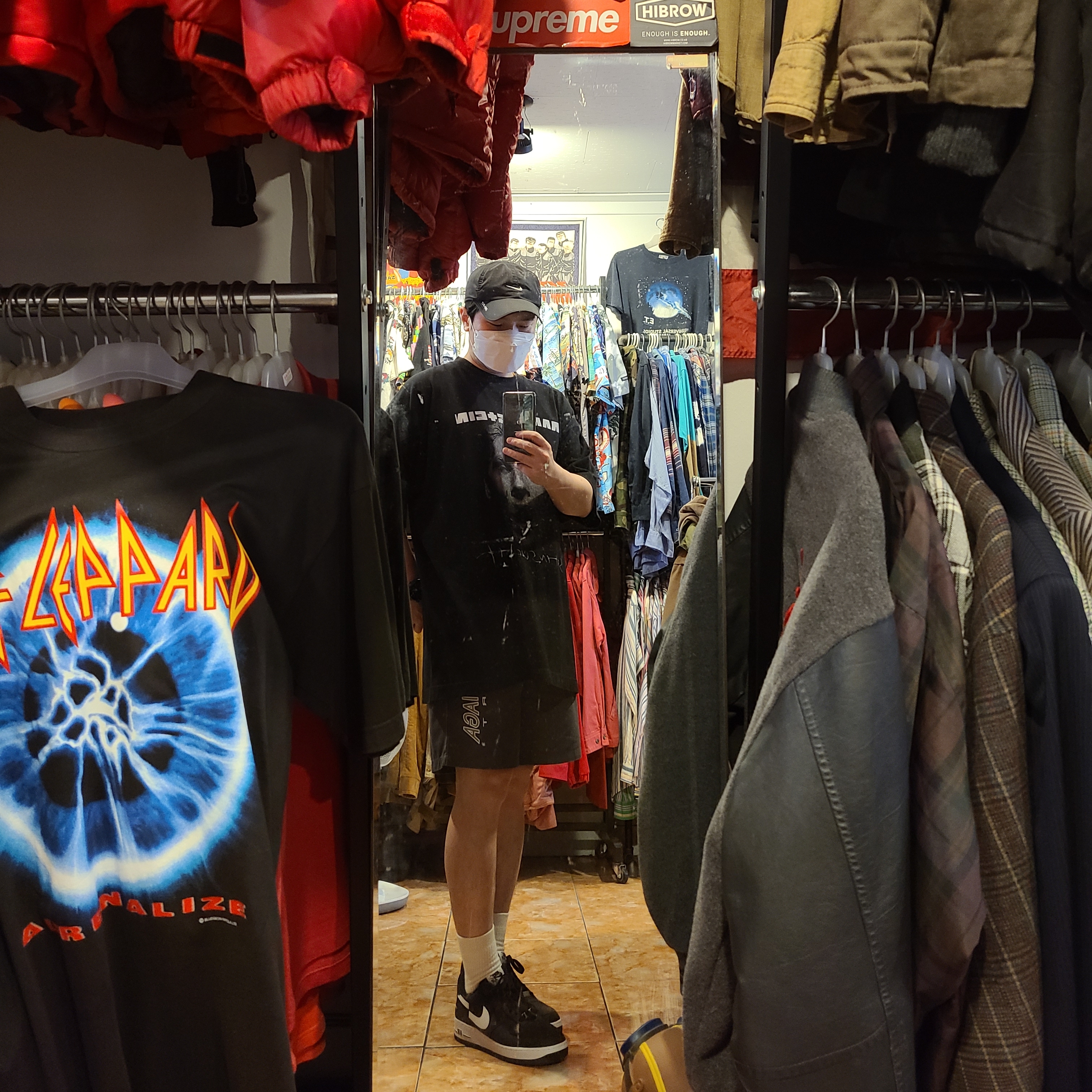 Nike x Comme des Garcons Shirt x Supreme Air Force 1 Low 2018 착용 스타일