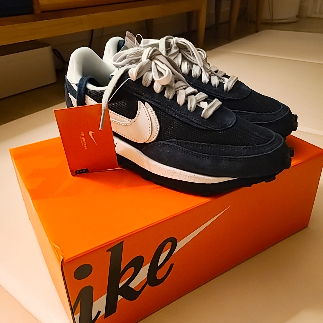 Nike x Sacai x Fragment LDWaffle Blackened Blue 착용 스타일 - 3