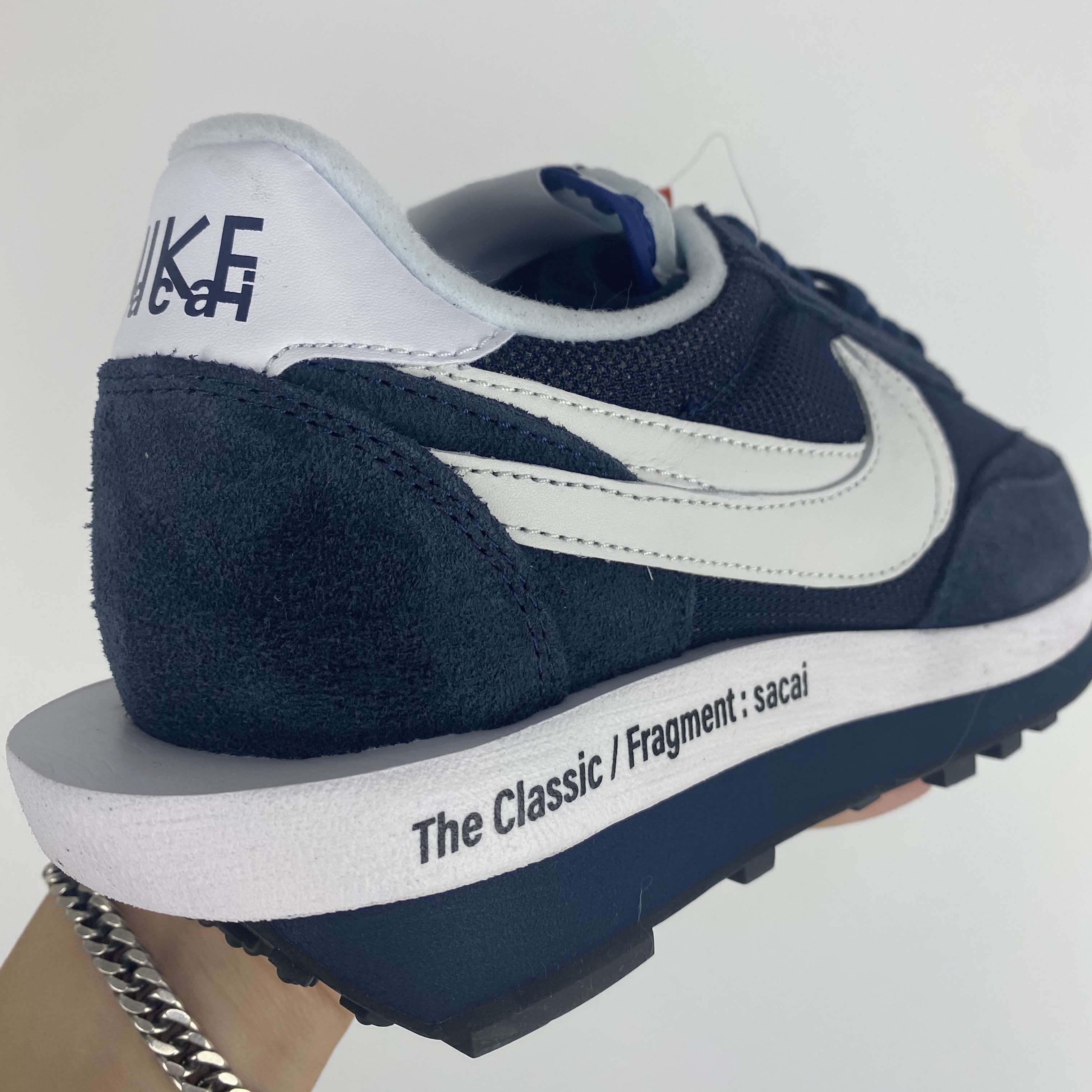Nike x Sacai x Fragment LDWaffle Blackened Blue 착용 스타일 - 2
