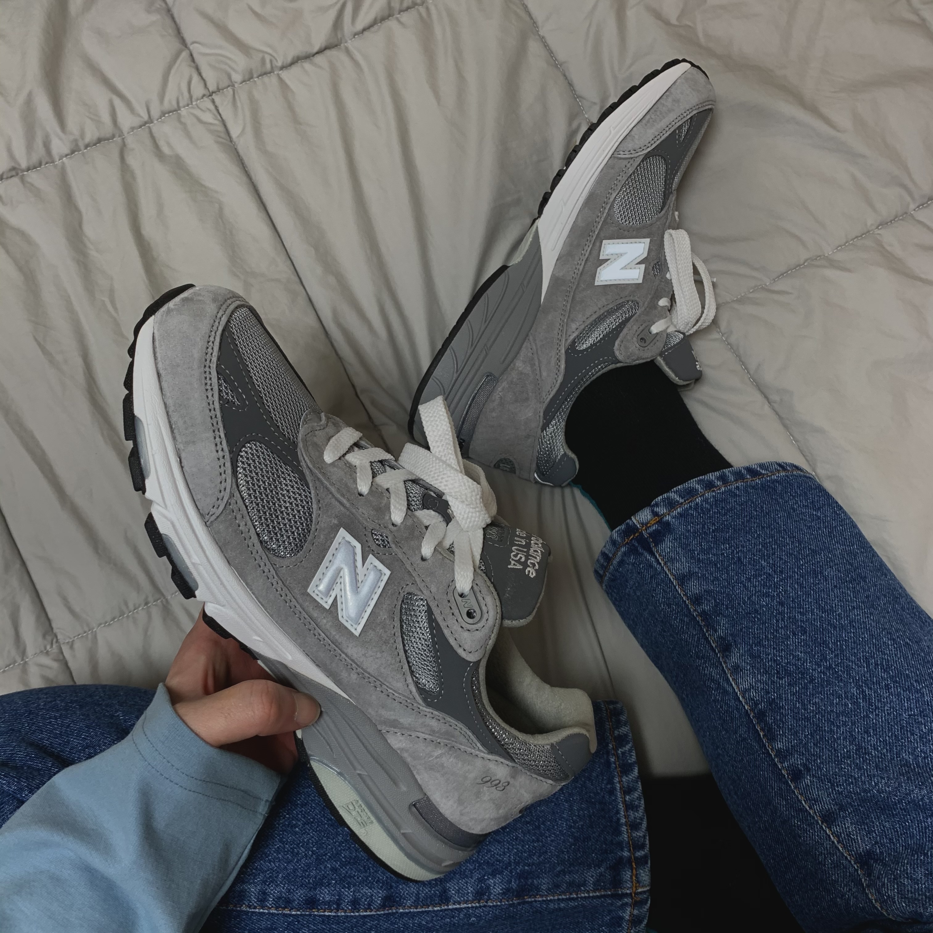 New Balance 993 Made in USA Grey - D Standard 착용 스타일