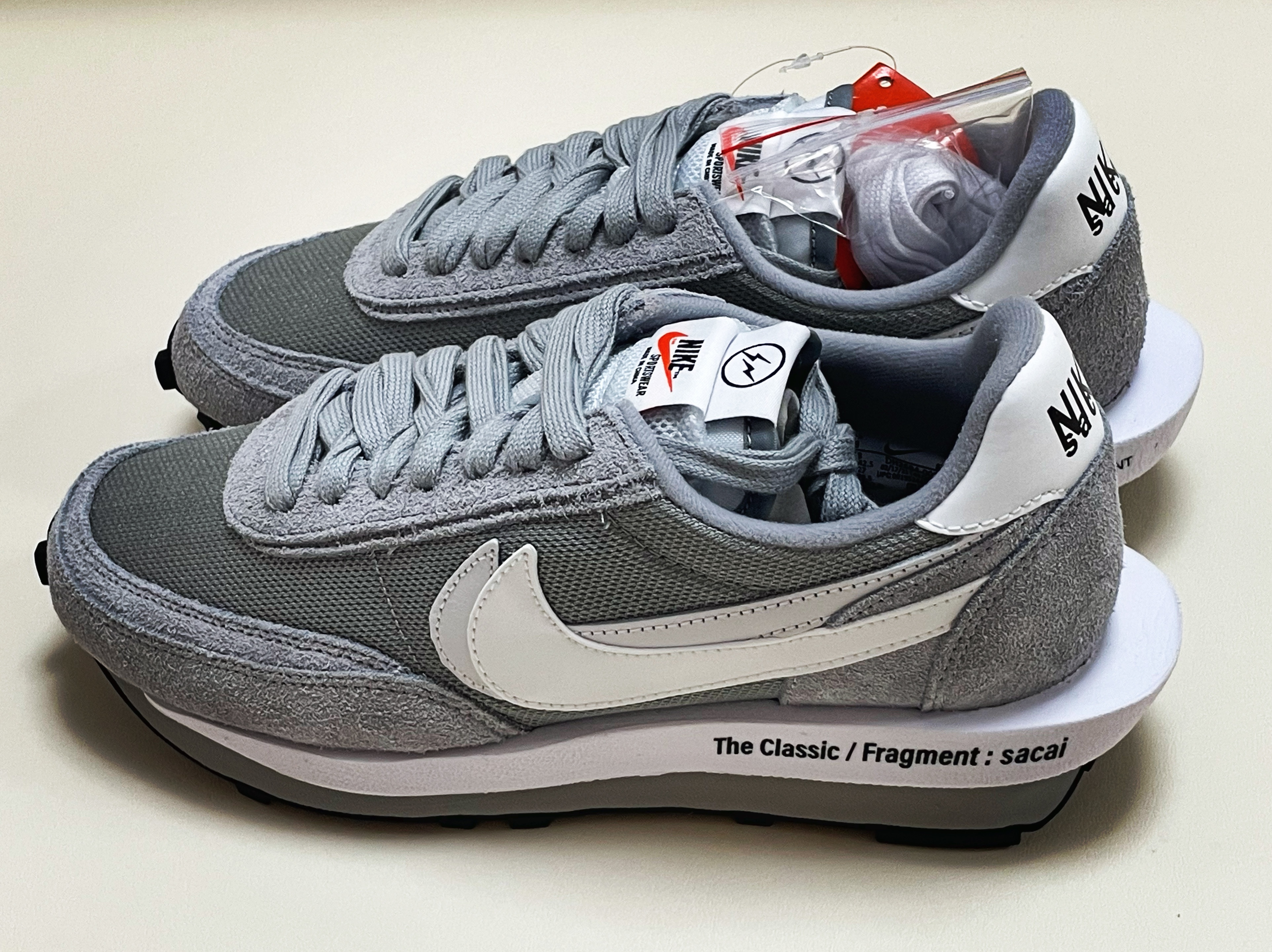 Nike x Sacai x Fragment LDWaffle Light Smoke Grey 착용 스타일