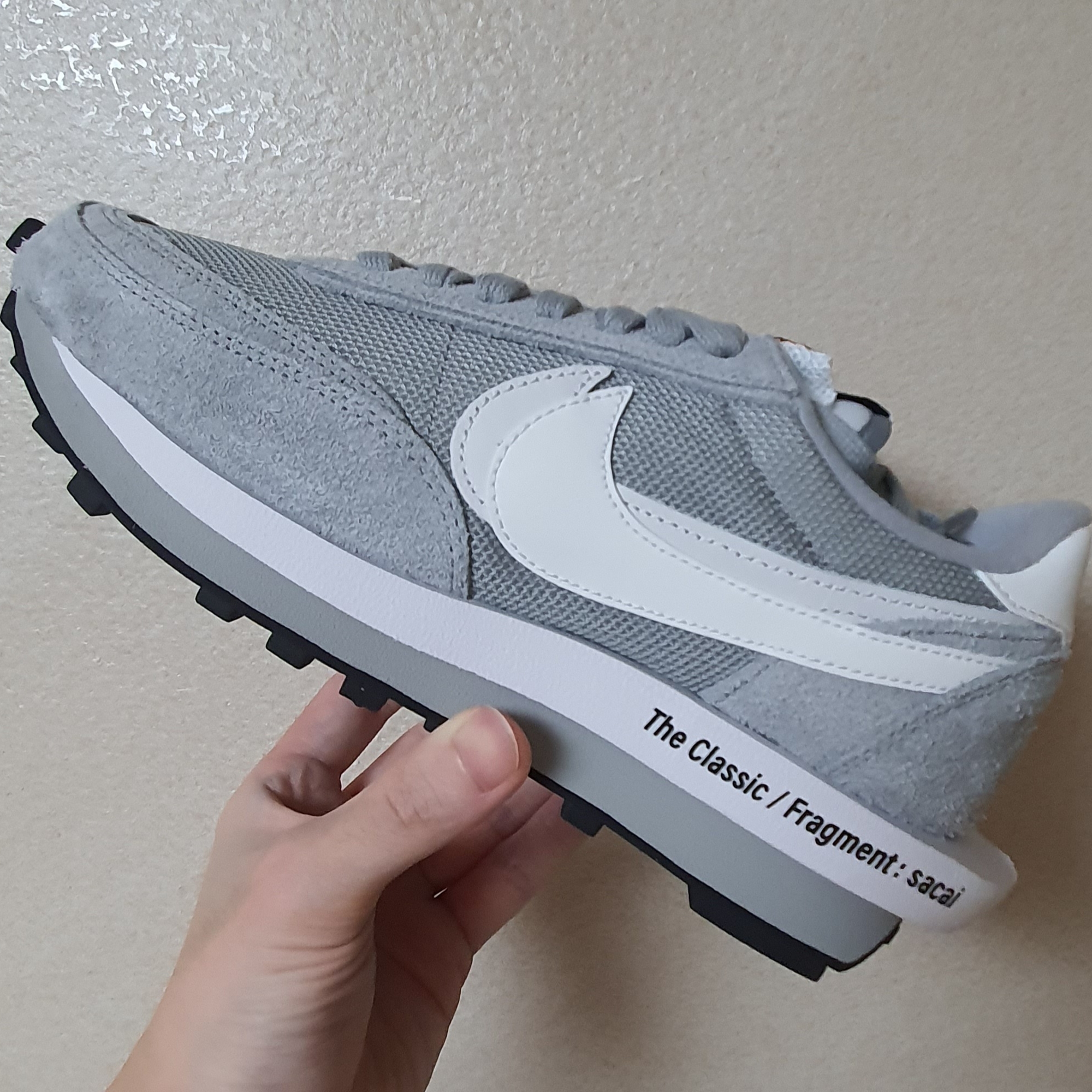 Nike x Sacai x Fragment LDWaffle Light Smoke Grey 착용 스타일