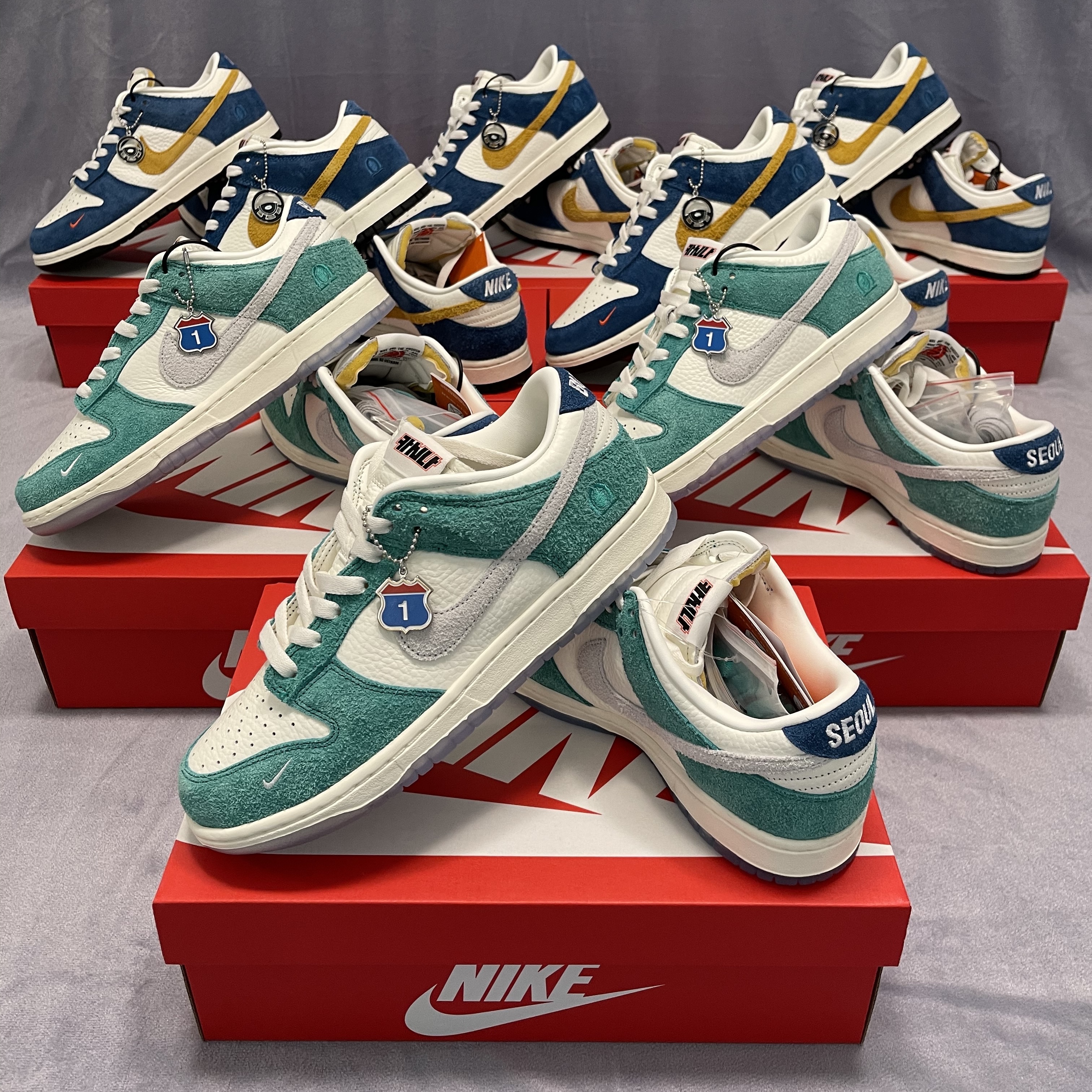 Nike x Kasina Dunk Low 80's Bus, Nike x Kasina Dunk Low Road Sign - Kasina Exclusive 착용 스타일