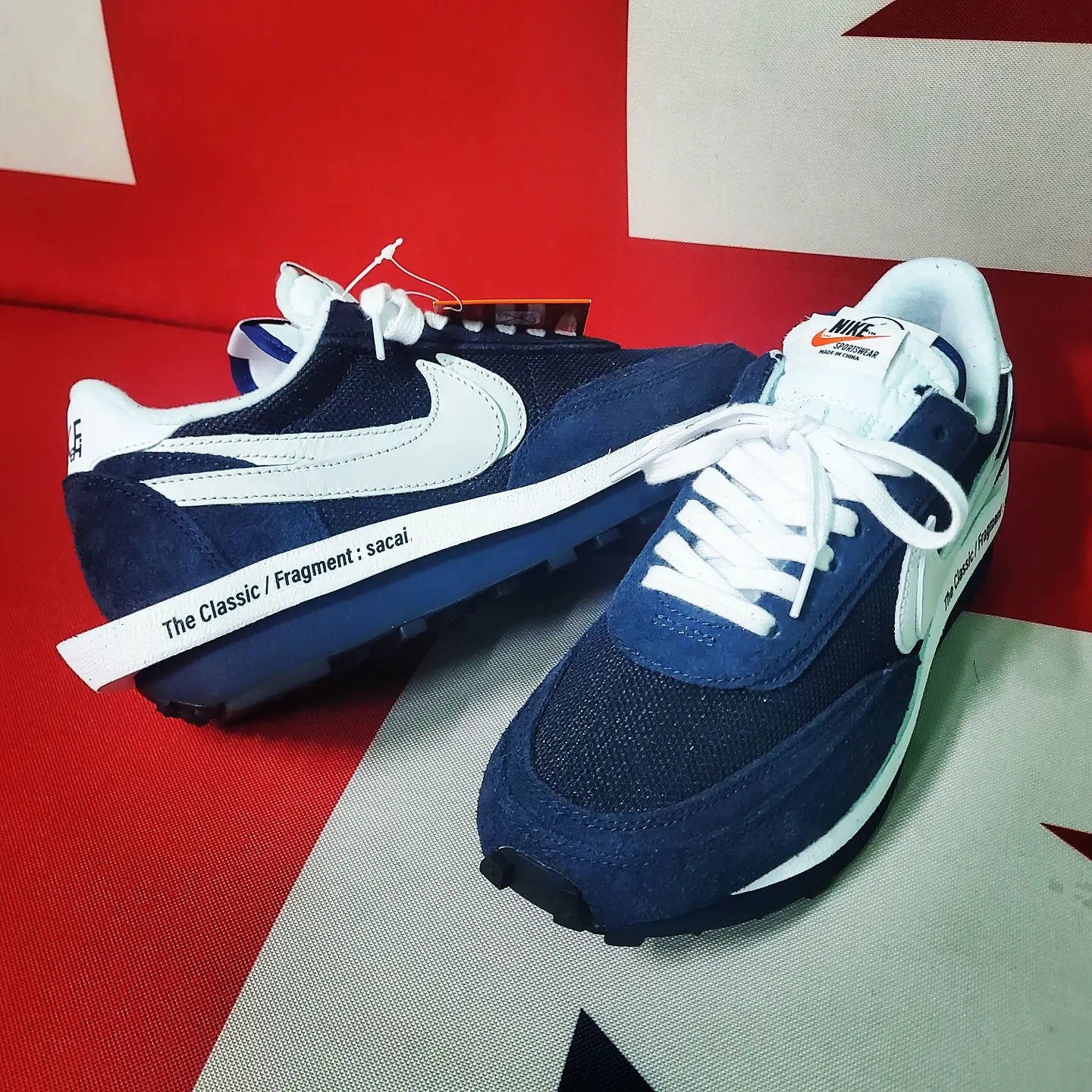 Nike x Sacai x Fragment LDWaffle Blackened Blue 착용 스타일 - 2