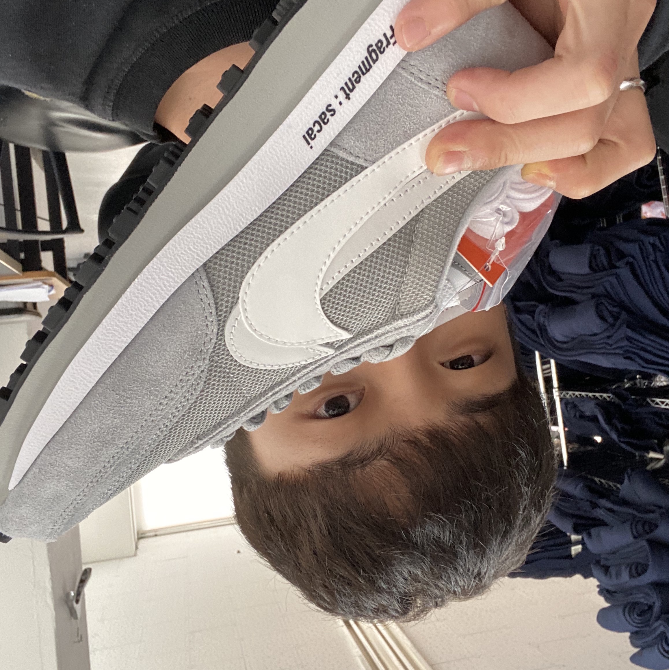 Nike x Sacai x Fragment LDWaffle Light Smoke Grey 착용 스타일 - 1