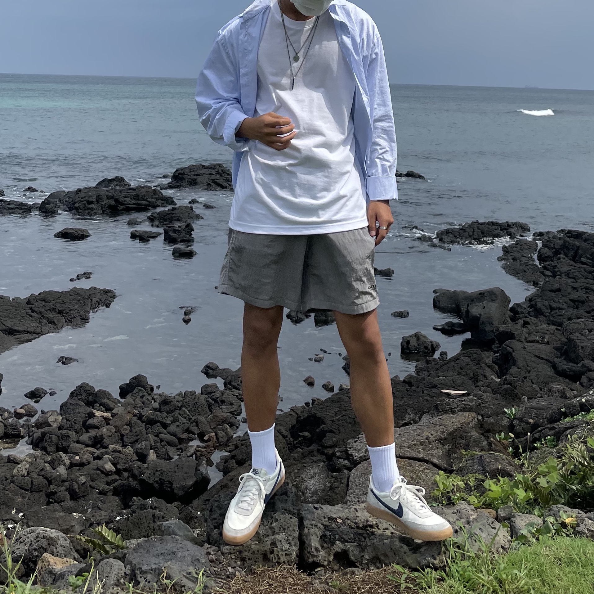 Nike x J.Crew Killshot 2 Sail Midnight Navy 착용 스타일