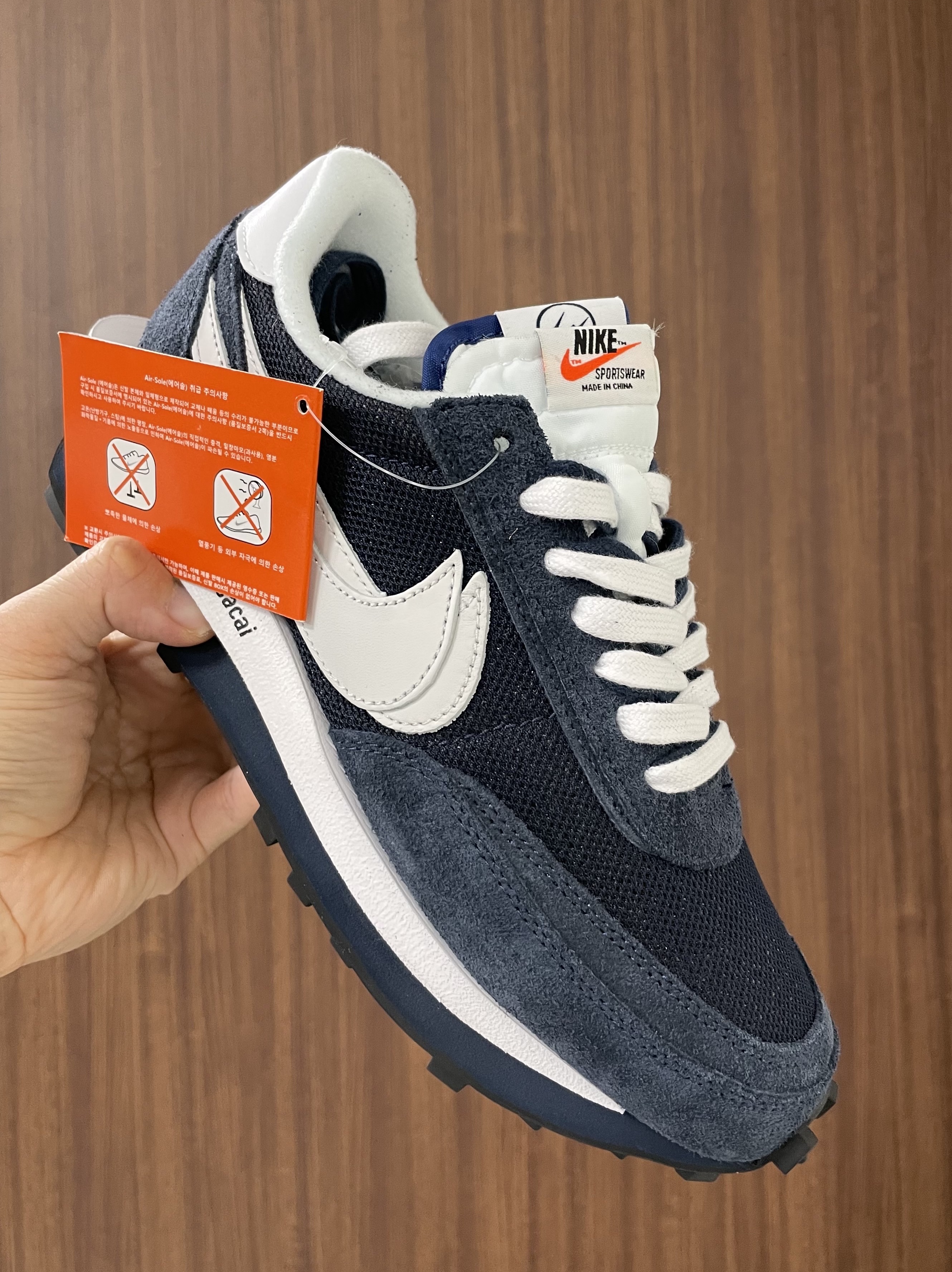 Nike x Sacai x Fragment LDWaffle Blackened Blue 착용 스타일