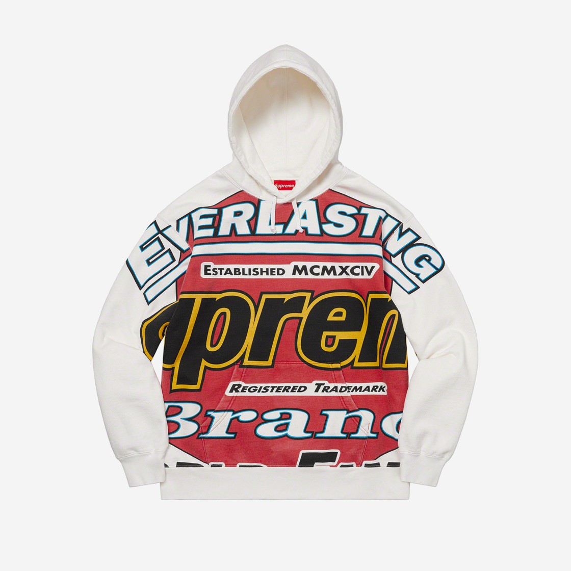 Supreme Everlasting Hooded Sweatshirt White - 21SS 상세 이미지 1