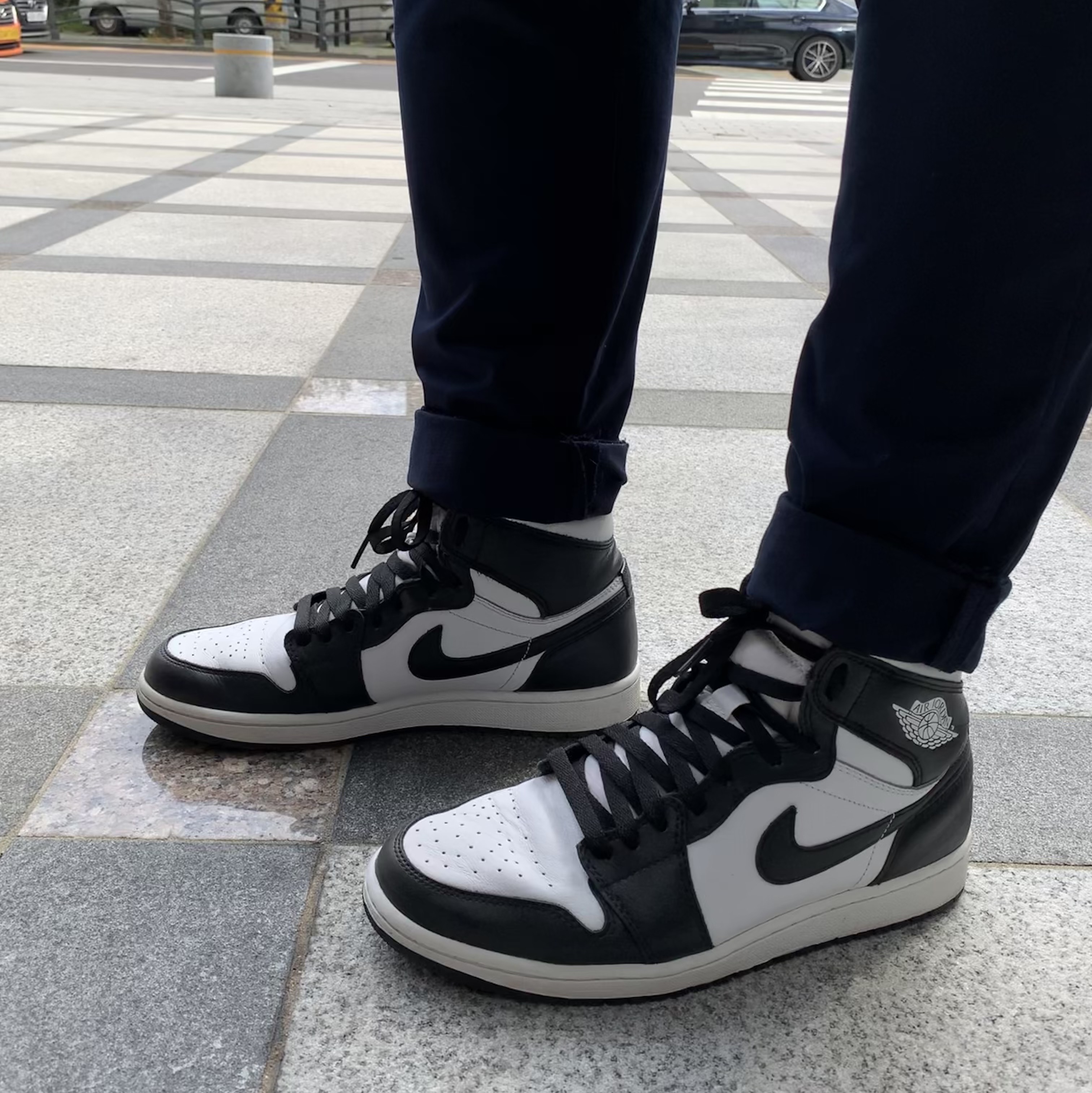 Jordan 1 Retro High OG Black White 2014 착용 스타일 - 1