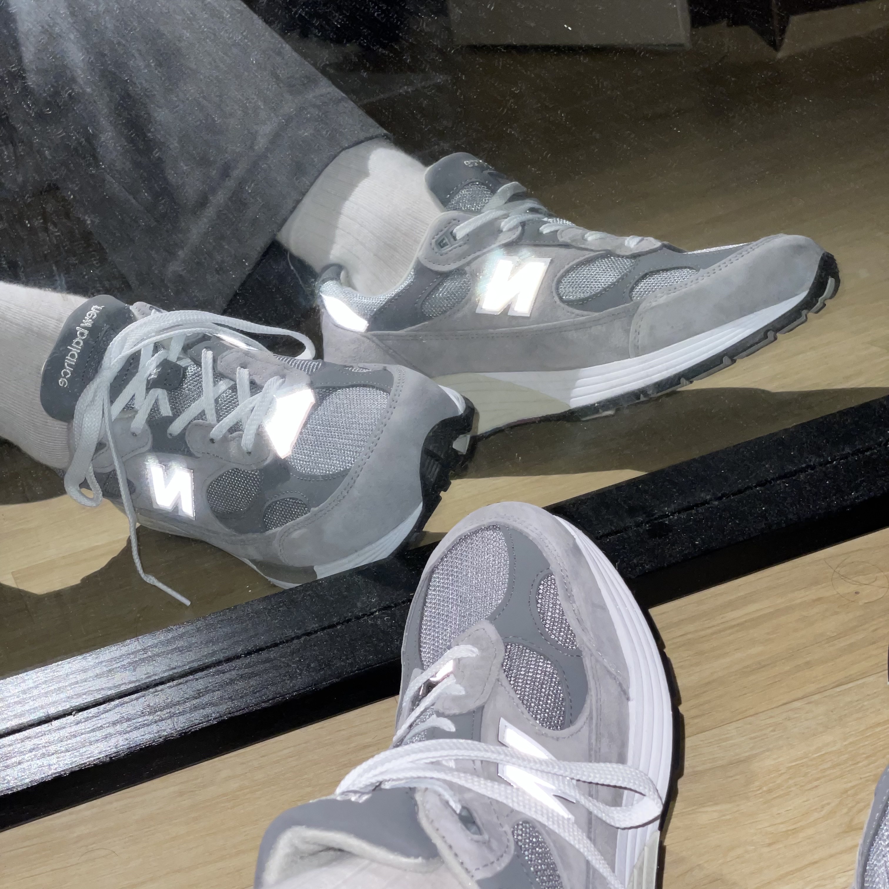 New Balance 992 Made in USA Grey - D Standard 착용 스타일 - 1