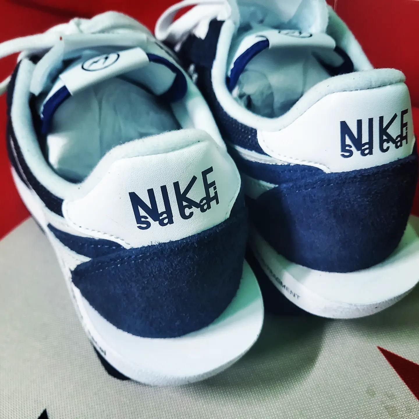 Nike x Sacai x Fragment LDWaffle Blackened Blue 착용 스타일 - 5