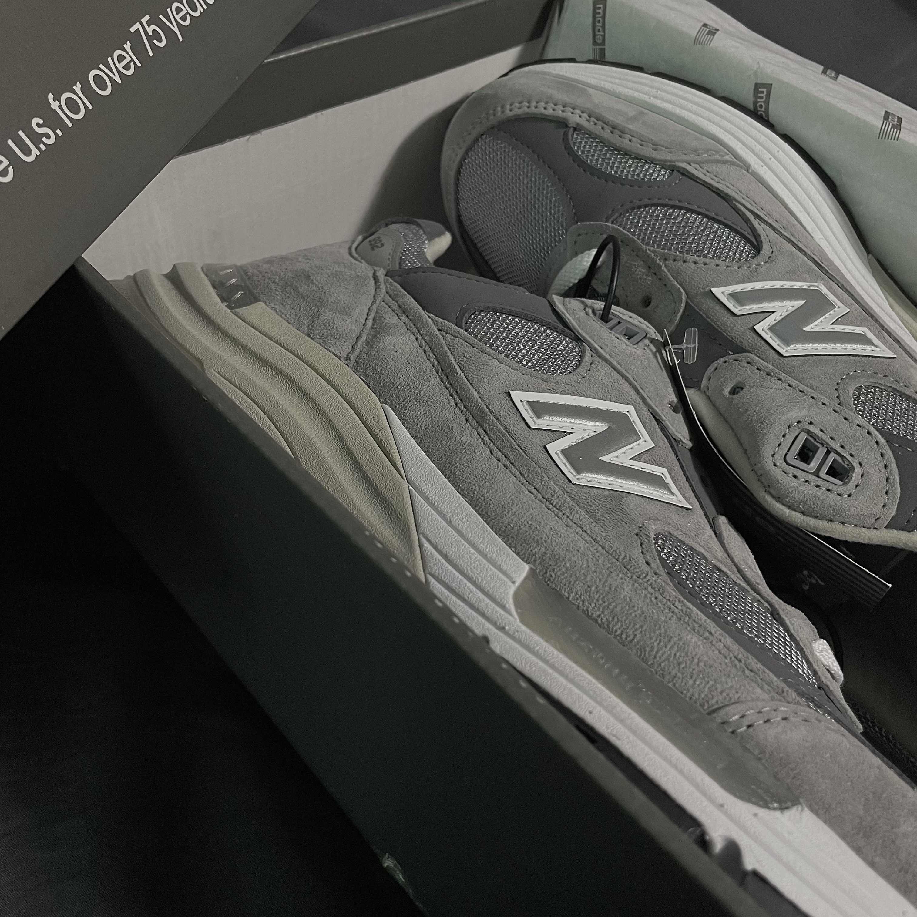 New Balance 992 Made in USA Grey - D Standard 착용 스타일 - 2