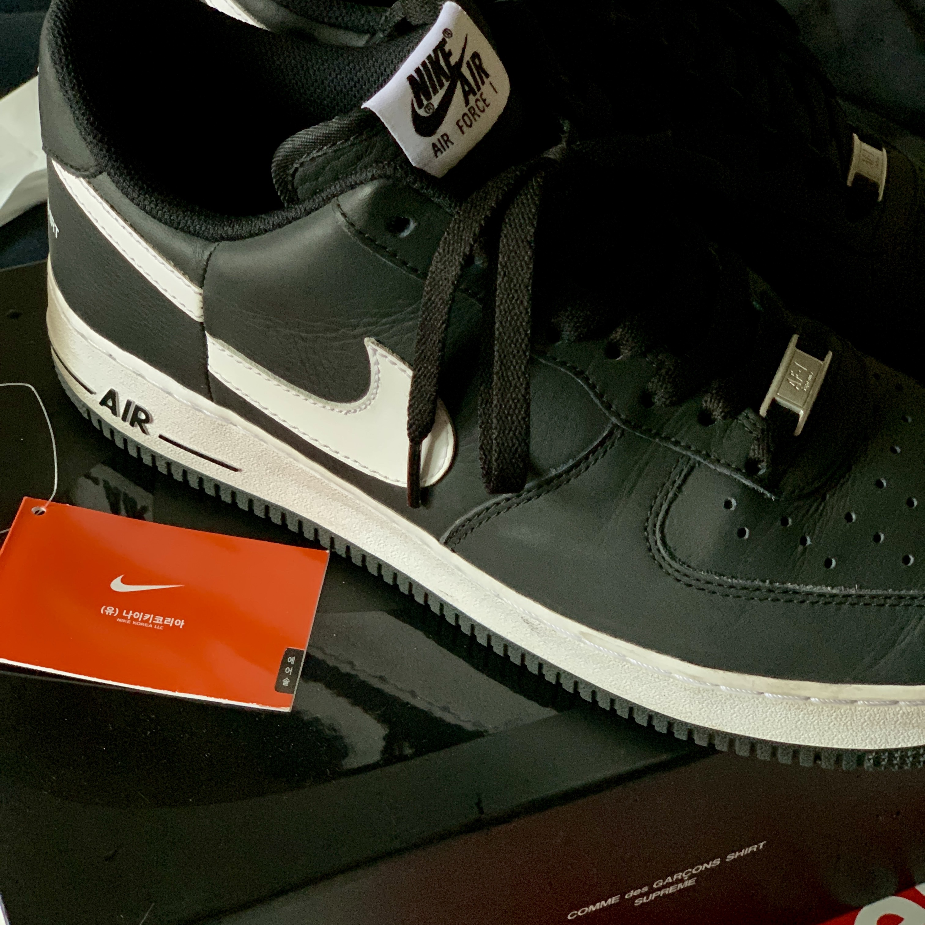 Nike x Comme des Garcons Shirt x Supreme Air Force 1 Low 2018 착용 스타일 - 2