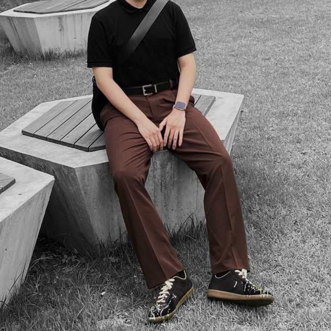 Maison Margiela Replica Paint Drop Sneakers Black 착용 스타일